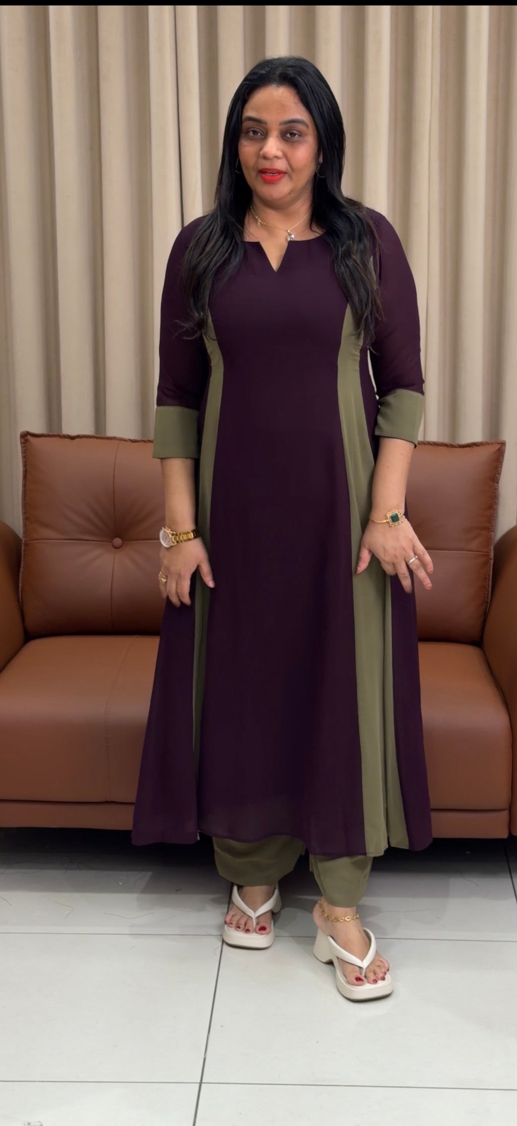 IHA'S IN-HOUSE GEORGETTE ALINE TOPS - IHA 33592