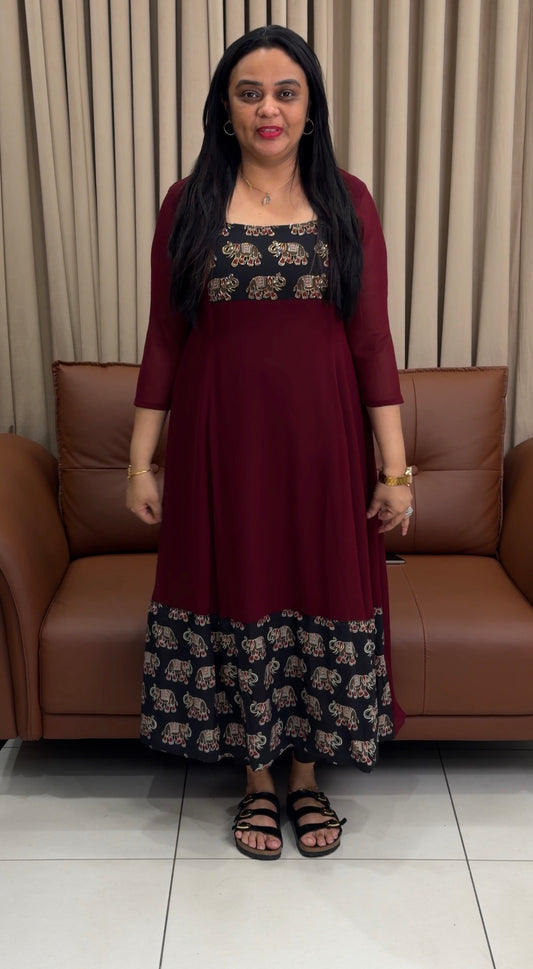IHA'SIN-HOUSE GEORGETTE ALINE TOPS - IHA 34763