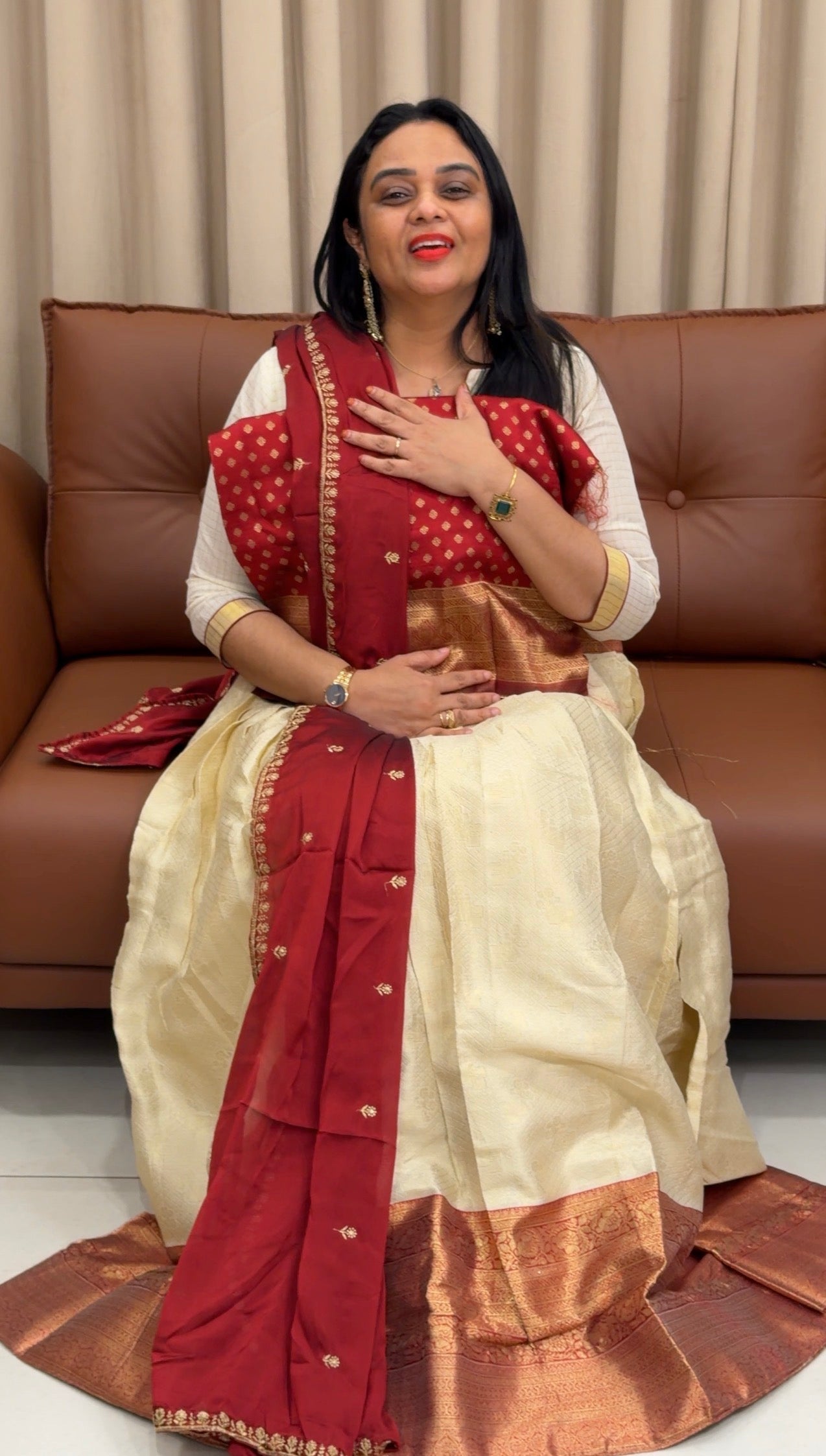 BROCADE SILK DHAVANI SETS - IHA 33522