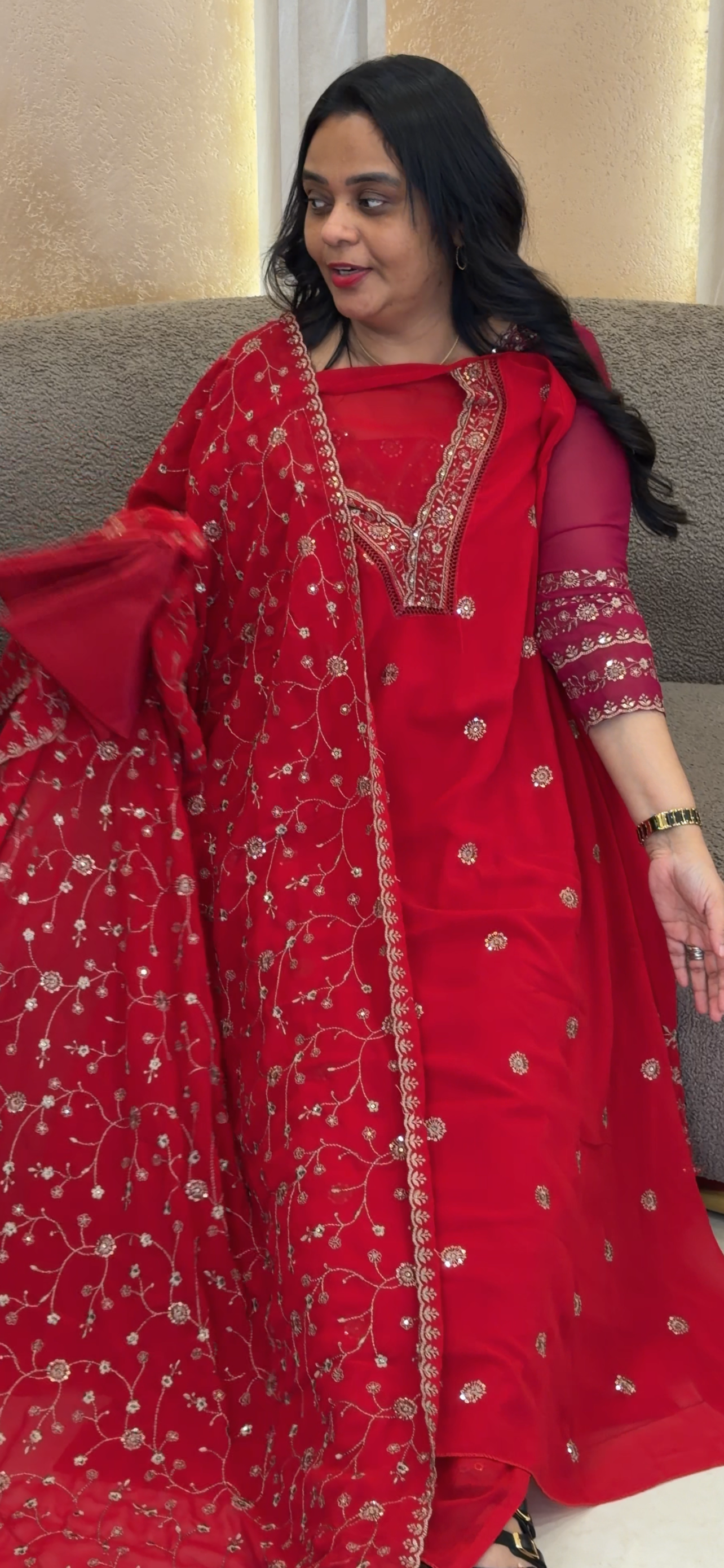 GEORGETTE UNSTITCHED SALWAR SUITS - IHA 35074