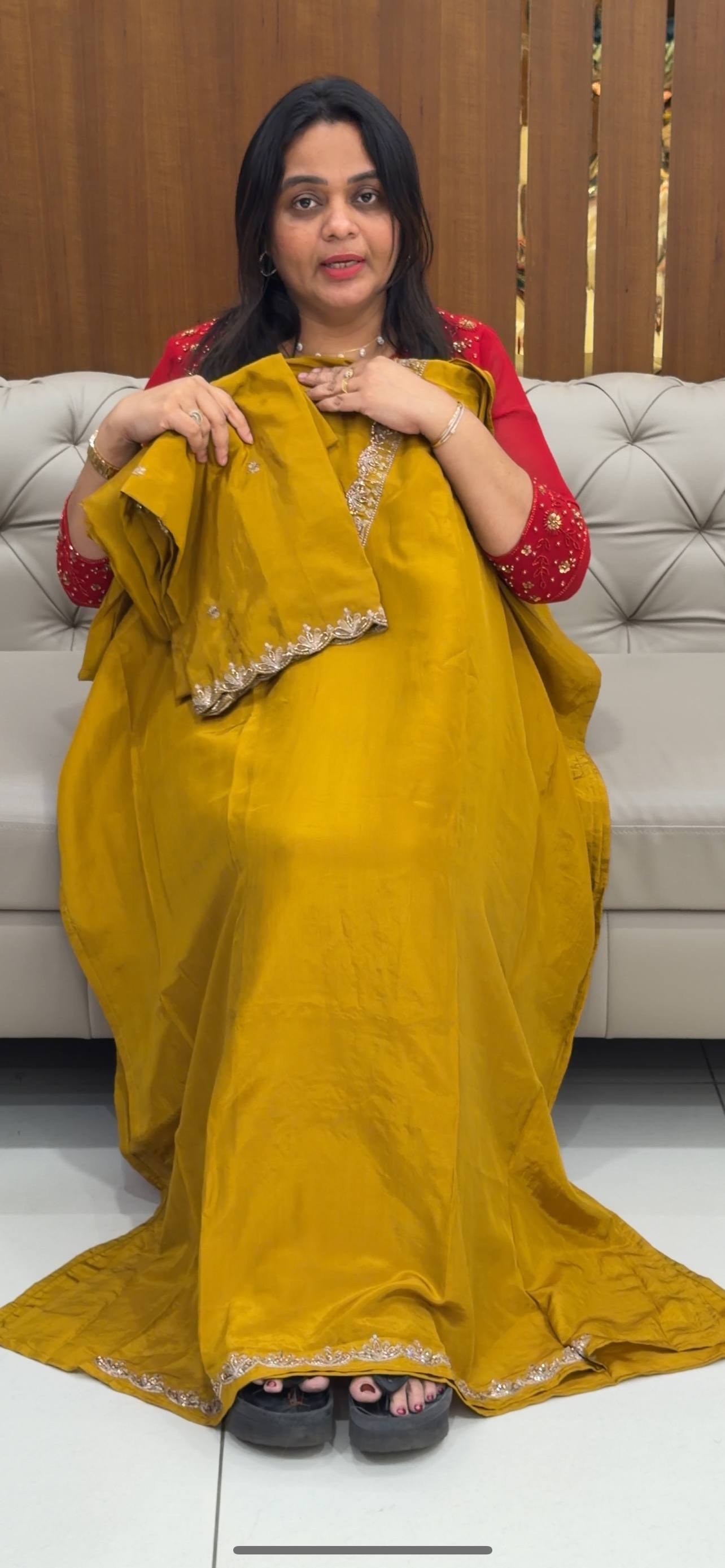 SEMI CRAPE SILK UNSTITCHED SALWAR SUITS - IHA 28769