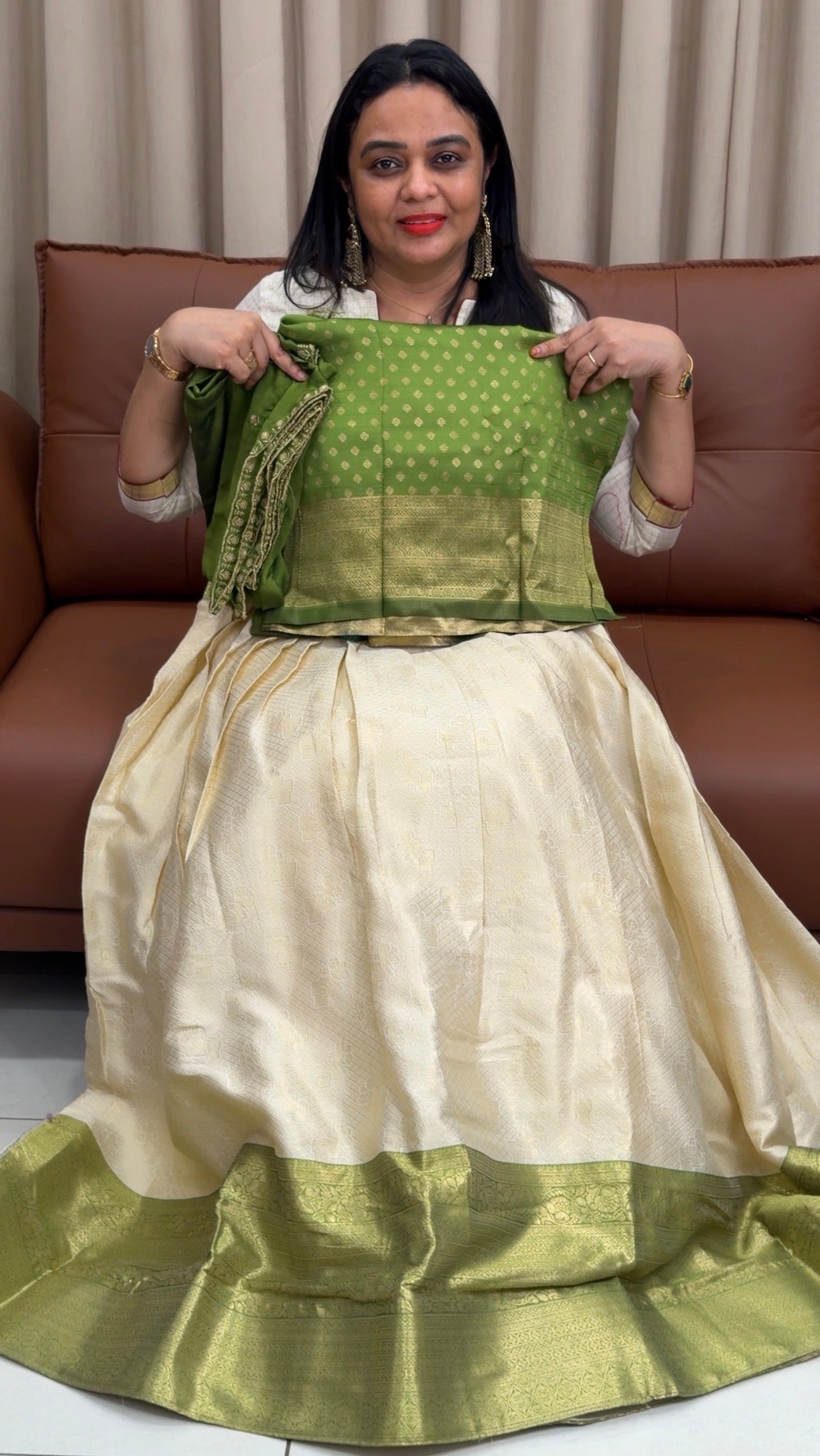 BROCADE SILK DHAVANI SETS - IHA 33522