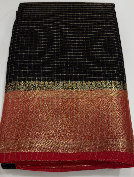 SEMI BANARASI SAREES - IHA 17478