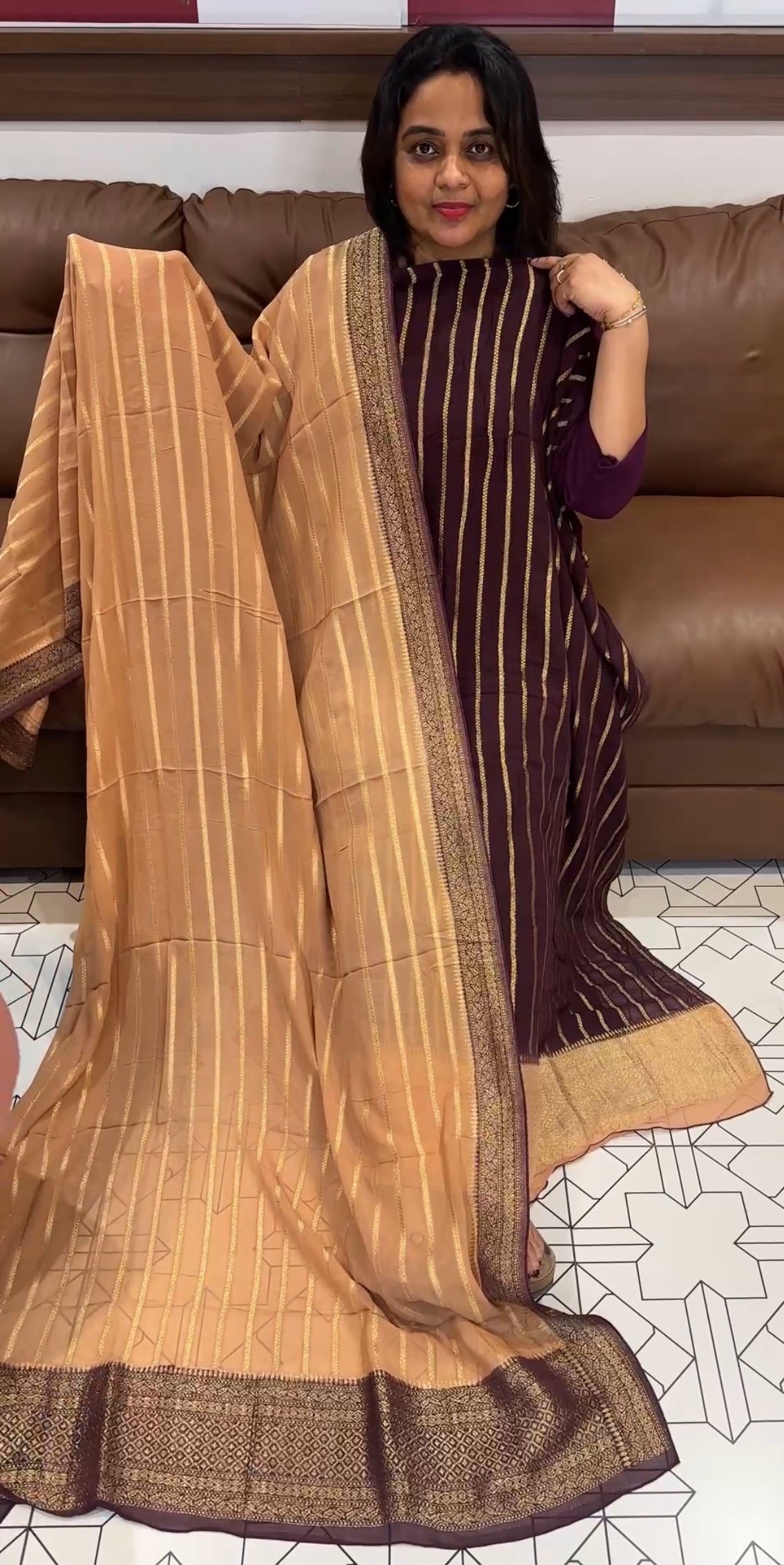 GEORGETTE BANARASI UNSTITCHED SALWAR SUITS -  IHA 26329