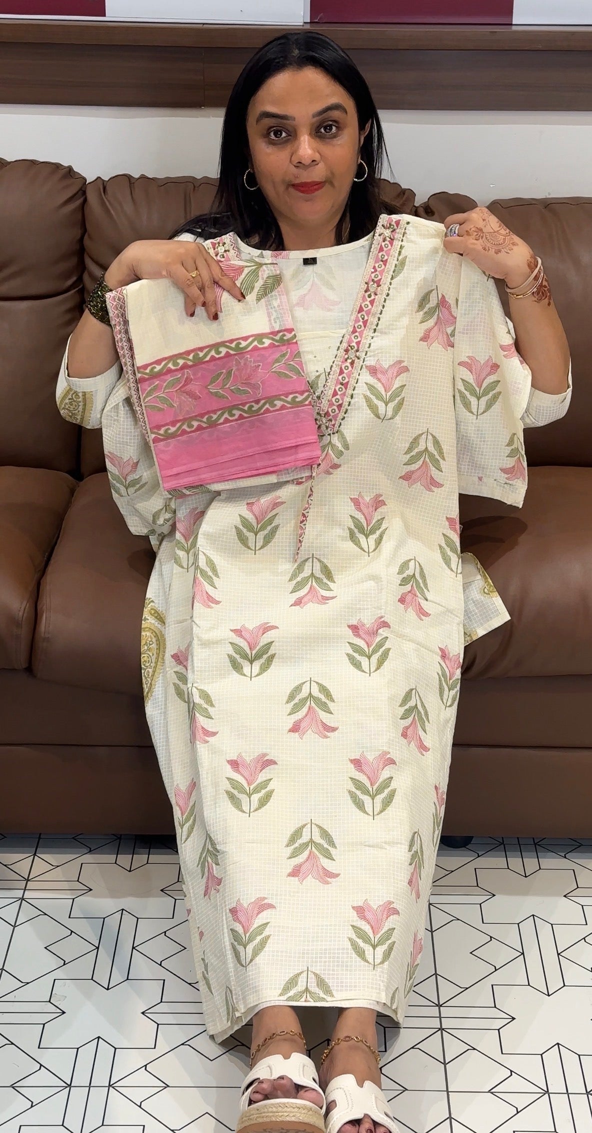 COTTON TOP,BOTTOM AND DUPATTA - IHA 31511