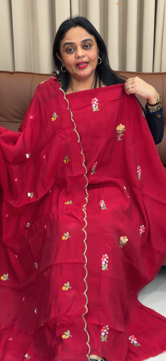 MALAI CHANDERI UNSTITCHED SALWAR SUITS - IHA 34241
