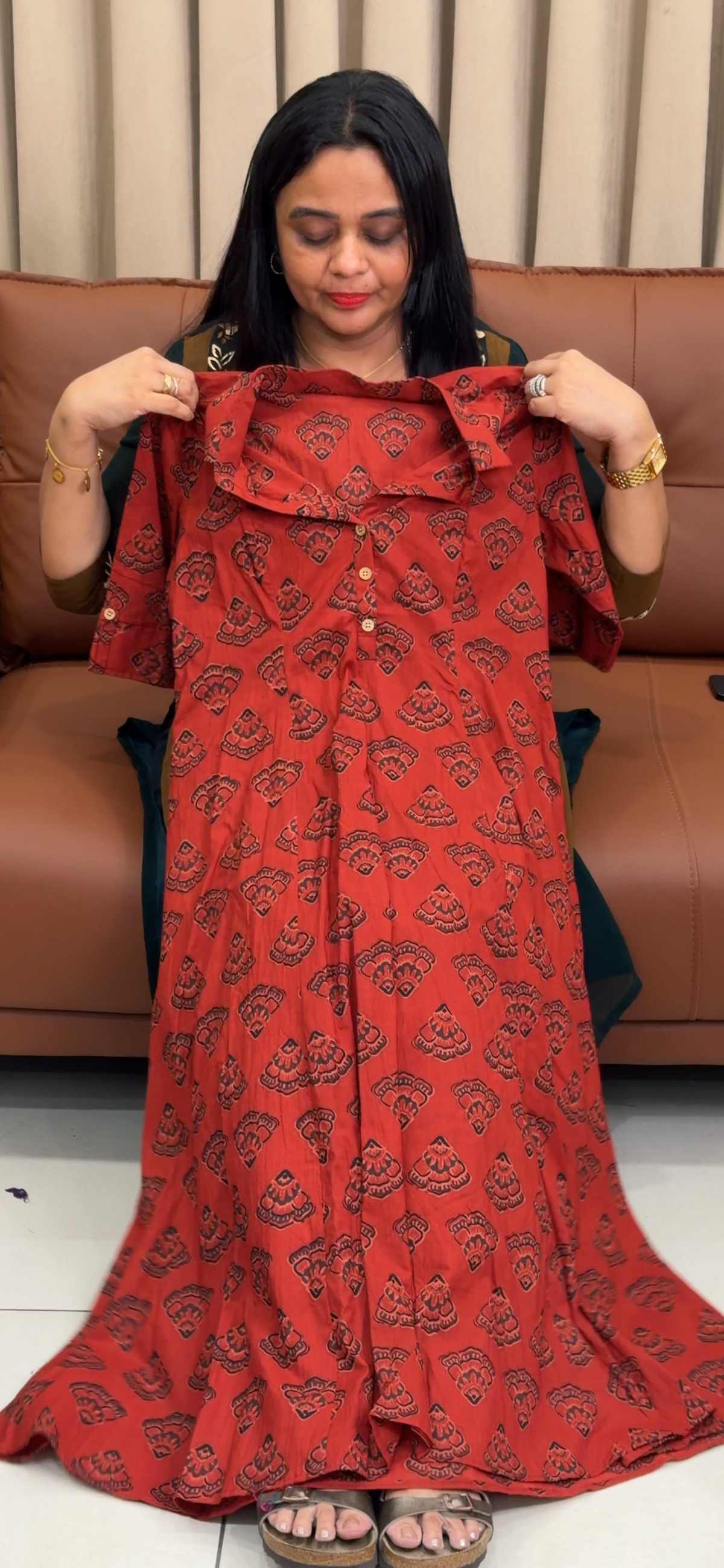 IHA'S IN-HOUSE PRINTED ALINE FROCKS - IHA 35814