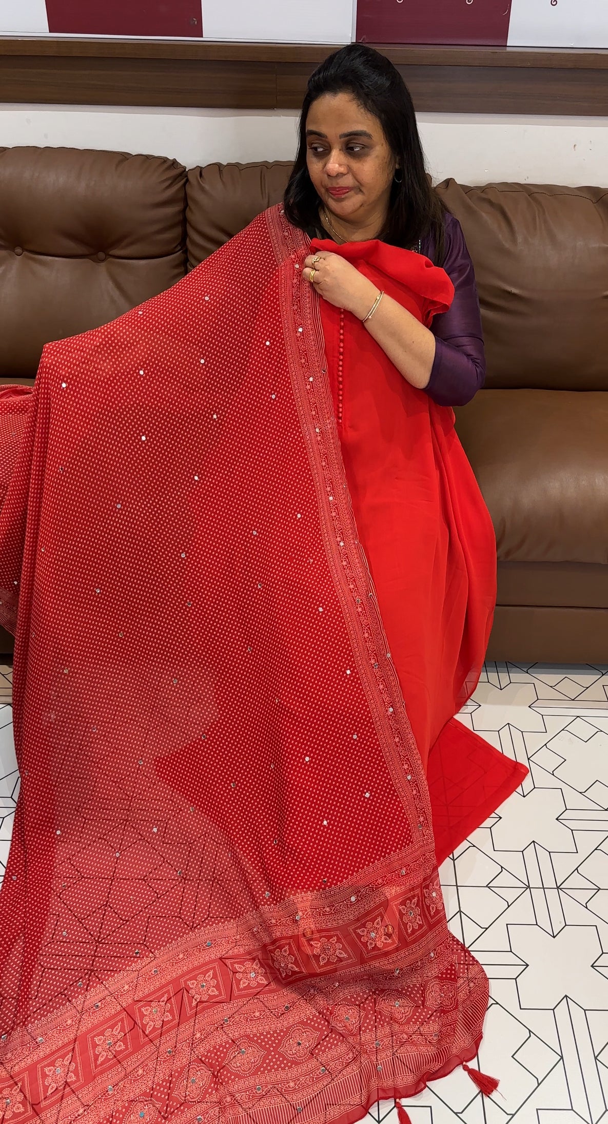 FAUX GEORGETTE UNSTITCHED SALWAR SUITS - IHA 28030