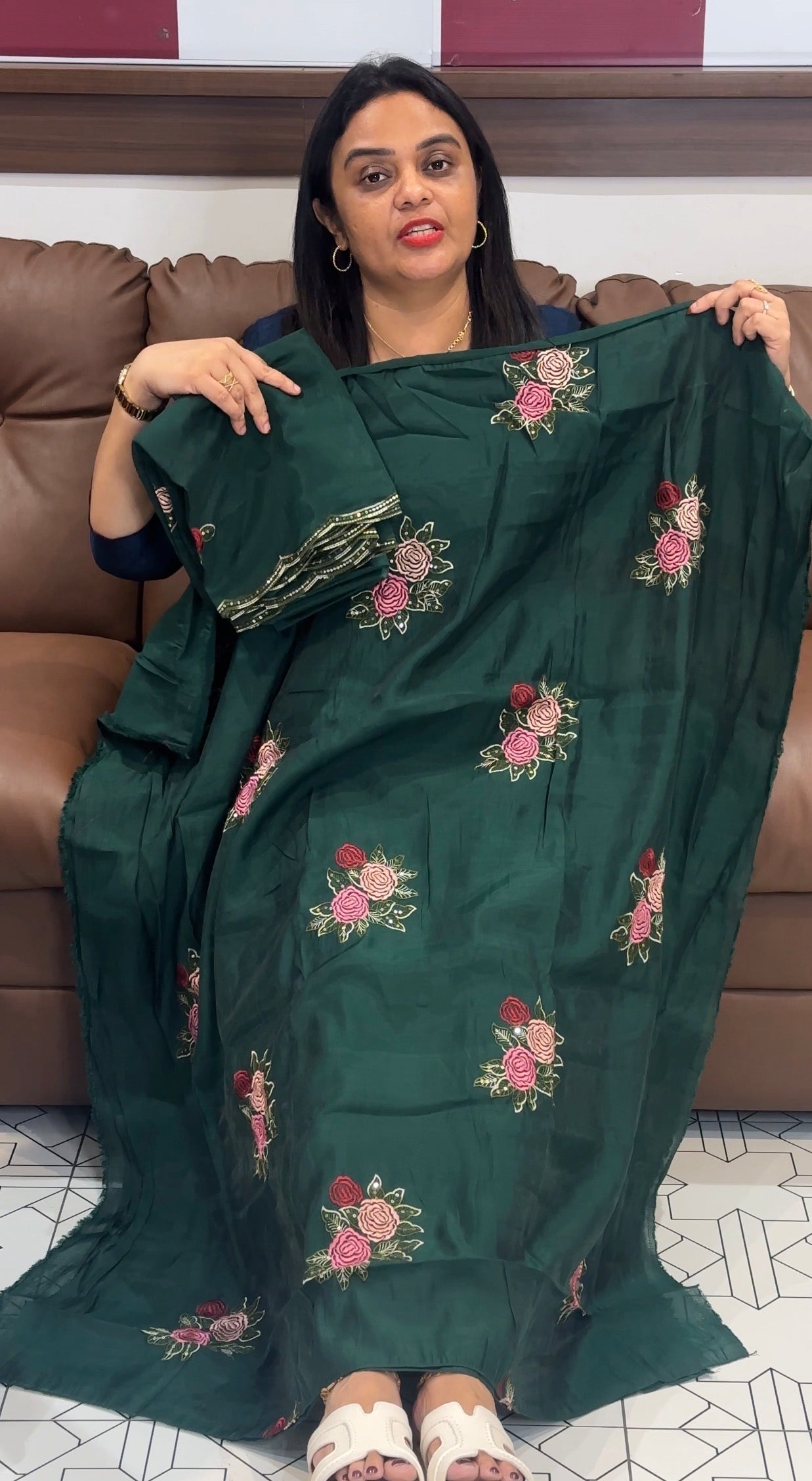 MUL CHANDERI UNSTITCHED SALWAR SUITS - IHA 32878