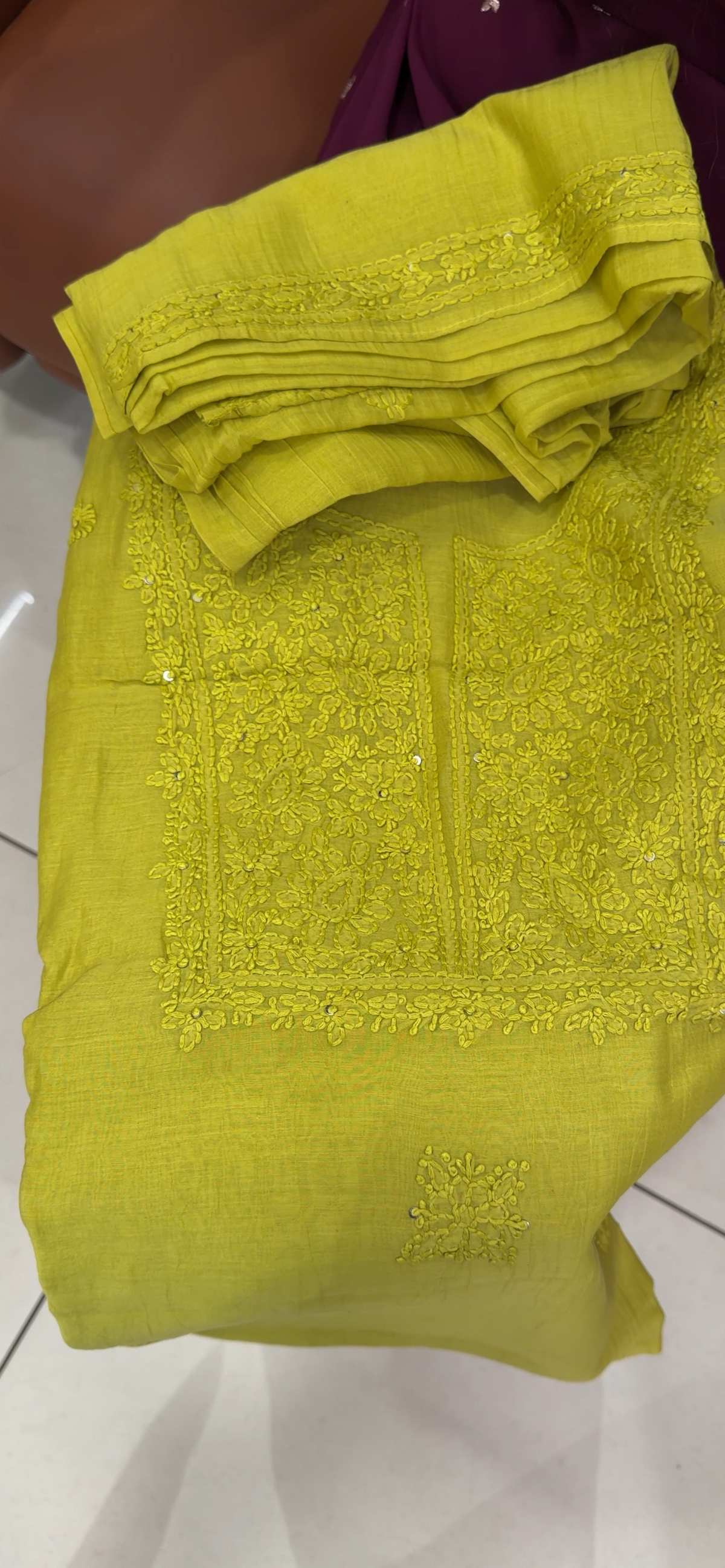 CHIKANKARI UNSTITCHED SALWAR SUITS - IHA 35801