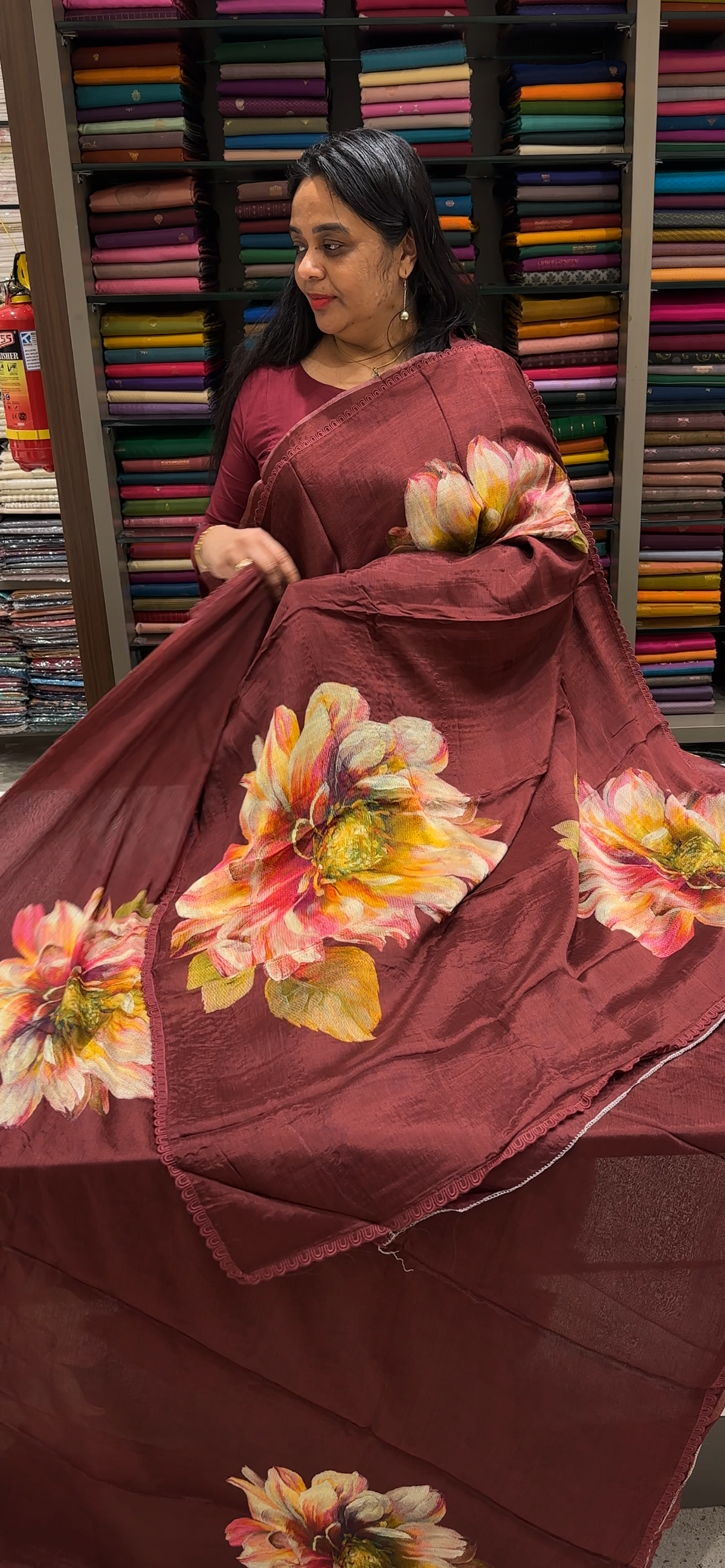 PRINTED CRAPE SAREES - IHA 35581
