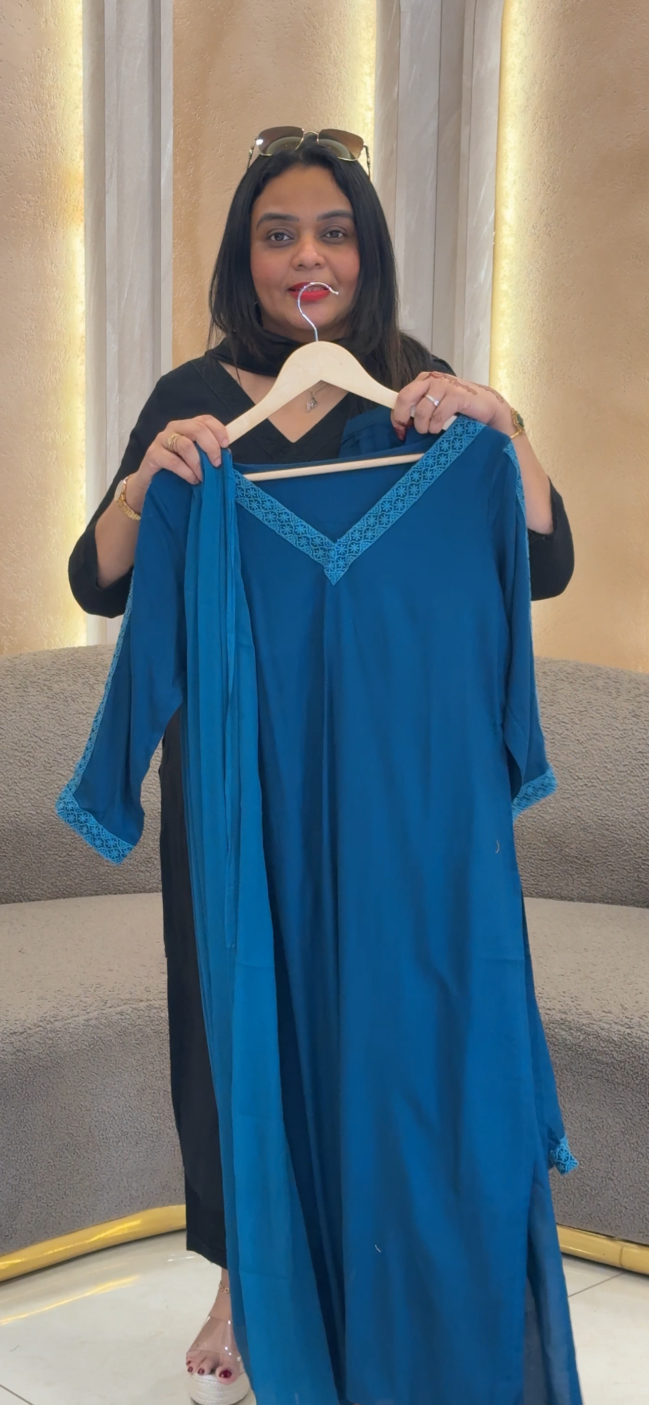 IHA'S IN-HOUSE RAYON TOP, BOTTOM AND DUPATTA - IHA 32991