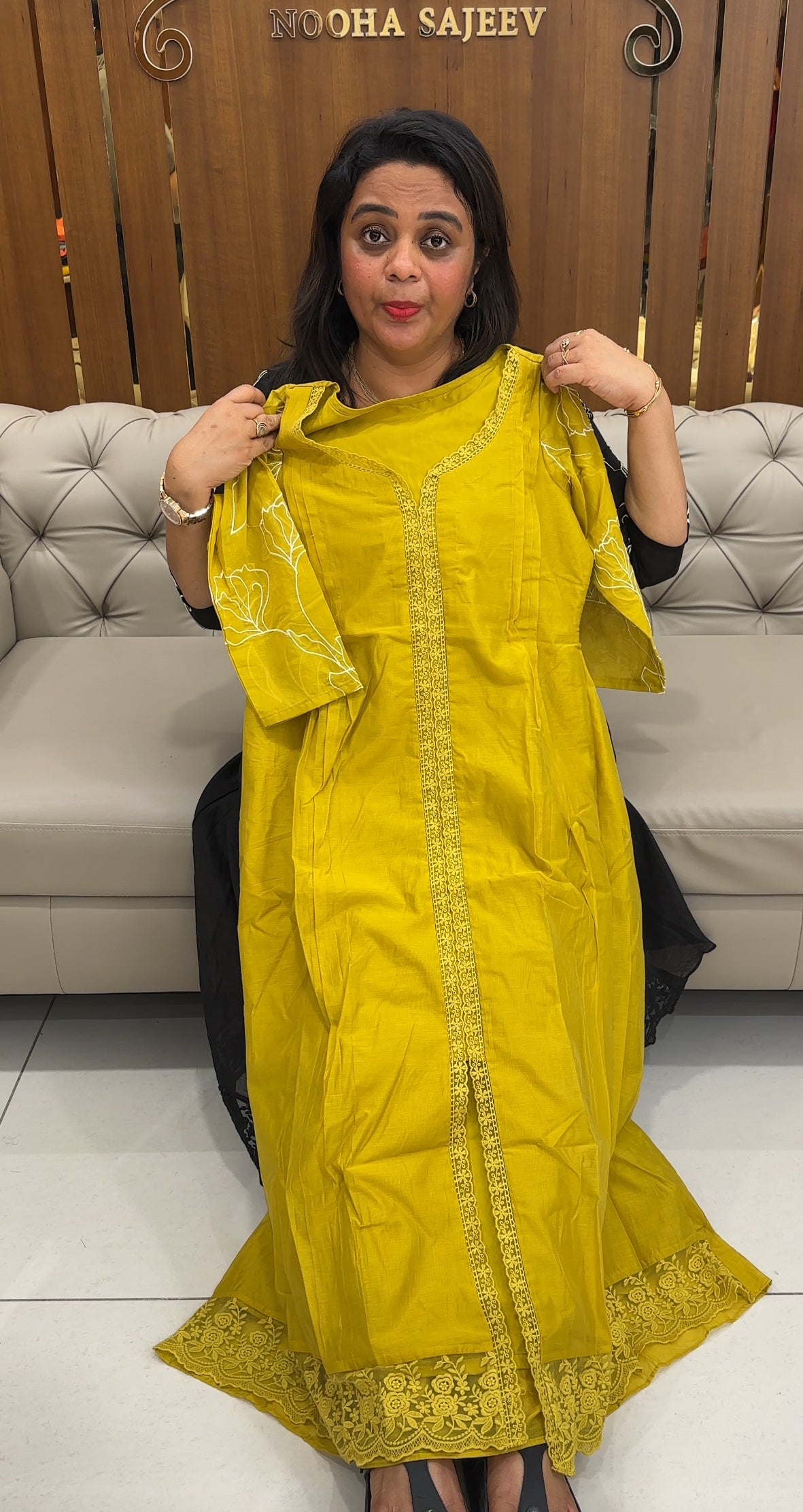 IHA'S IN-HOUSE MALAI CHANDERI ALINE TOPS - IHA 28247