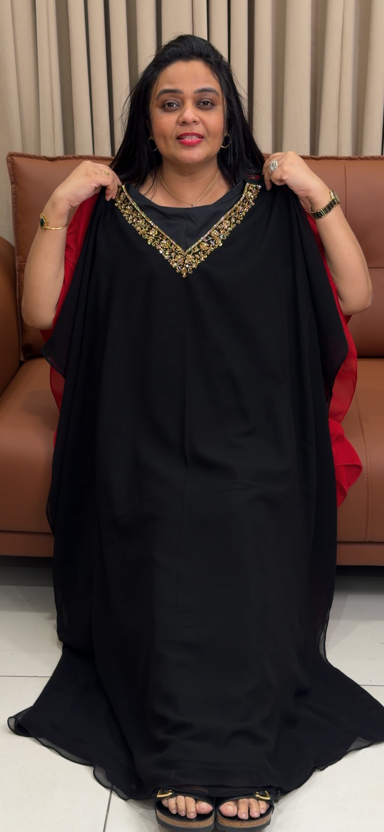 IHA'S IN-HOUSE FAUX GEORGETTE KAFTAN TOPS - IHA 34904