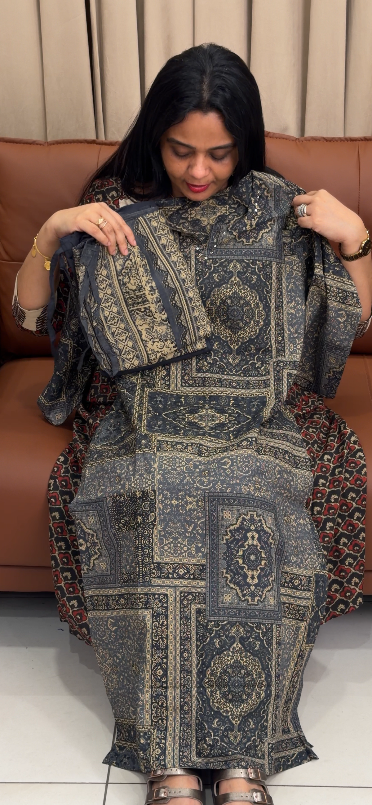 PRINTED COTTON TOP, BOTTOM AND DUPATTA - IHA 35729