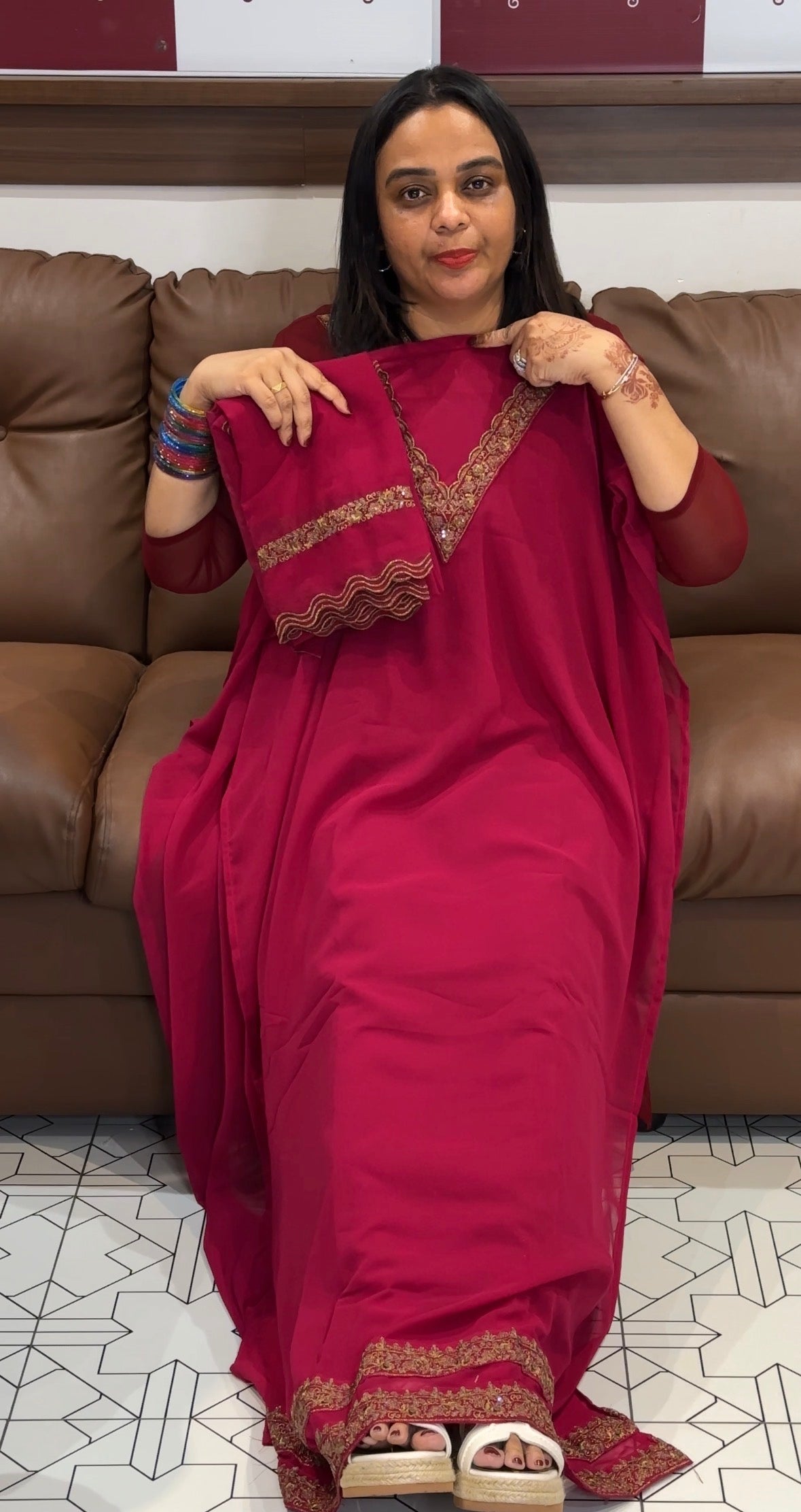 IHA'S IN-HOUSE GEORGETTE TOP,BOTTOM AND DUPATTA - IHA 31525