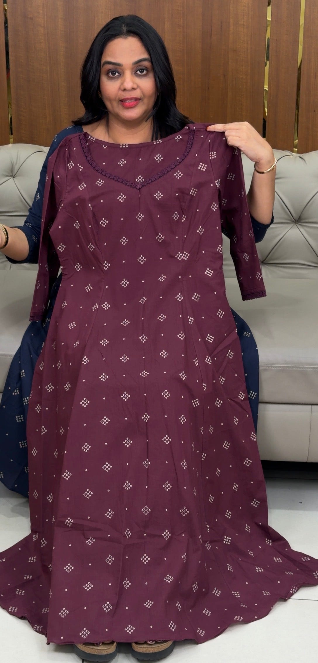 IHA'S IN-HOUSE PRINTED ANARKALI TOPS - IHA 33161