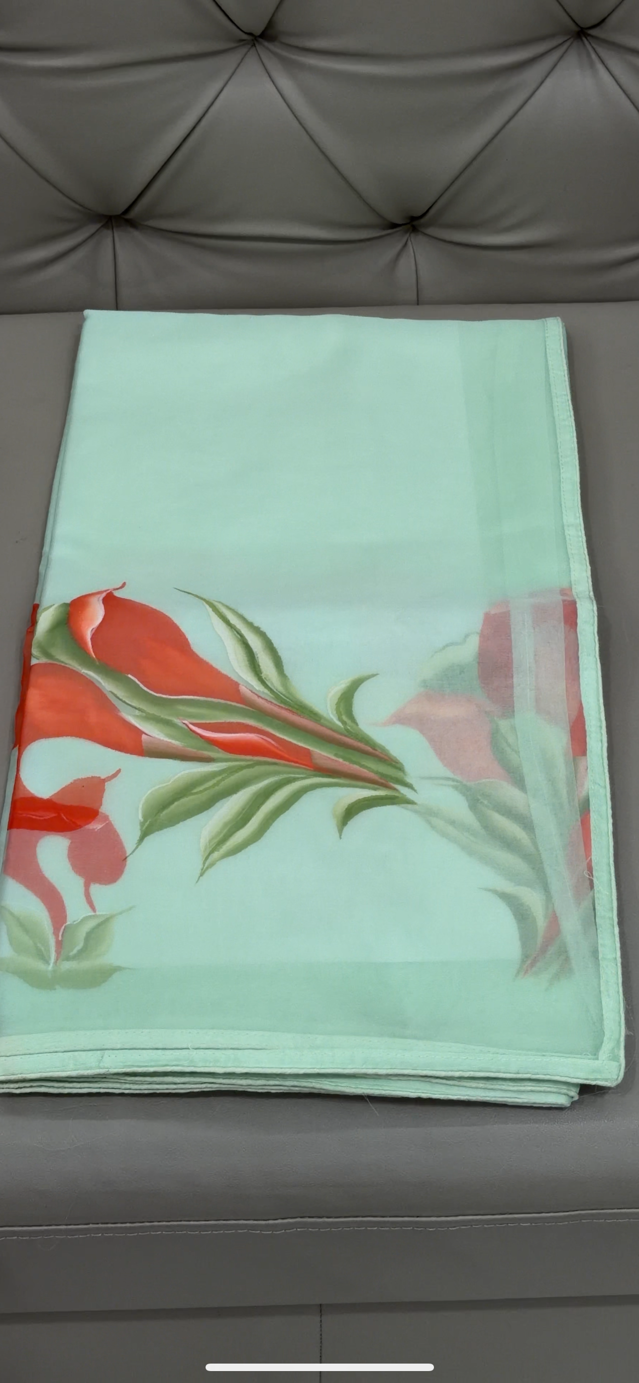 NYLON ORGANZA HAND PAINTED SAREES - IHA 28811