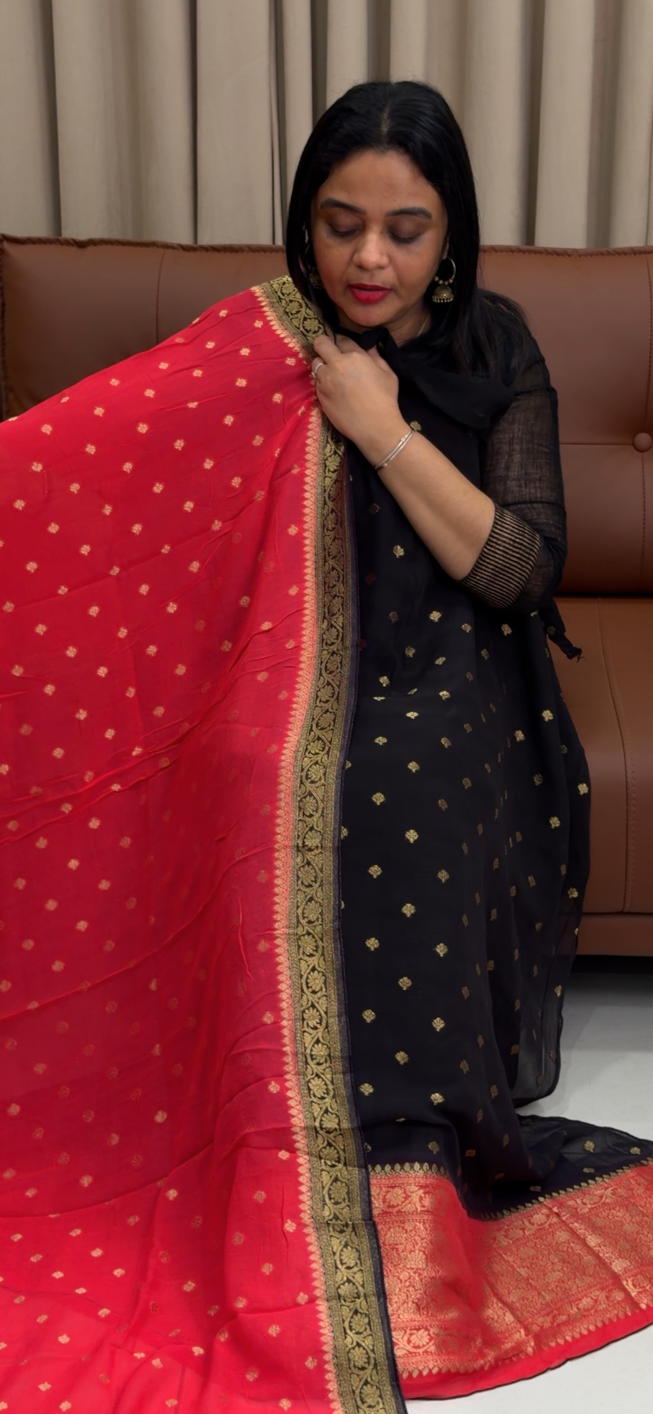 VISCOSE GEORGETTE UNSTITCHED SALWAR SUITS - IHA 34020