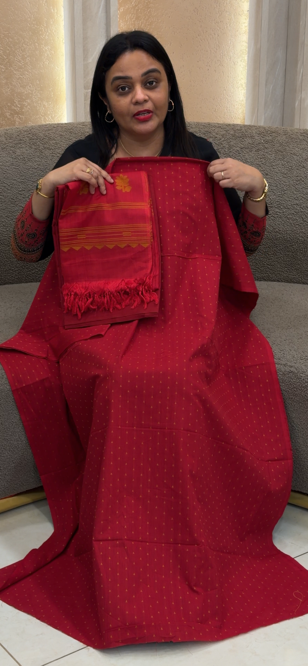 HANDLOOM COTTON UNSTITCHED SALWAR SUITS - IHA 34365