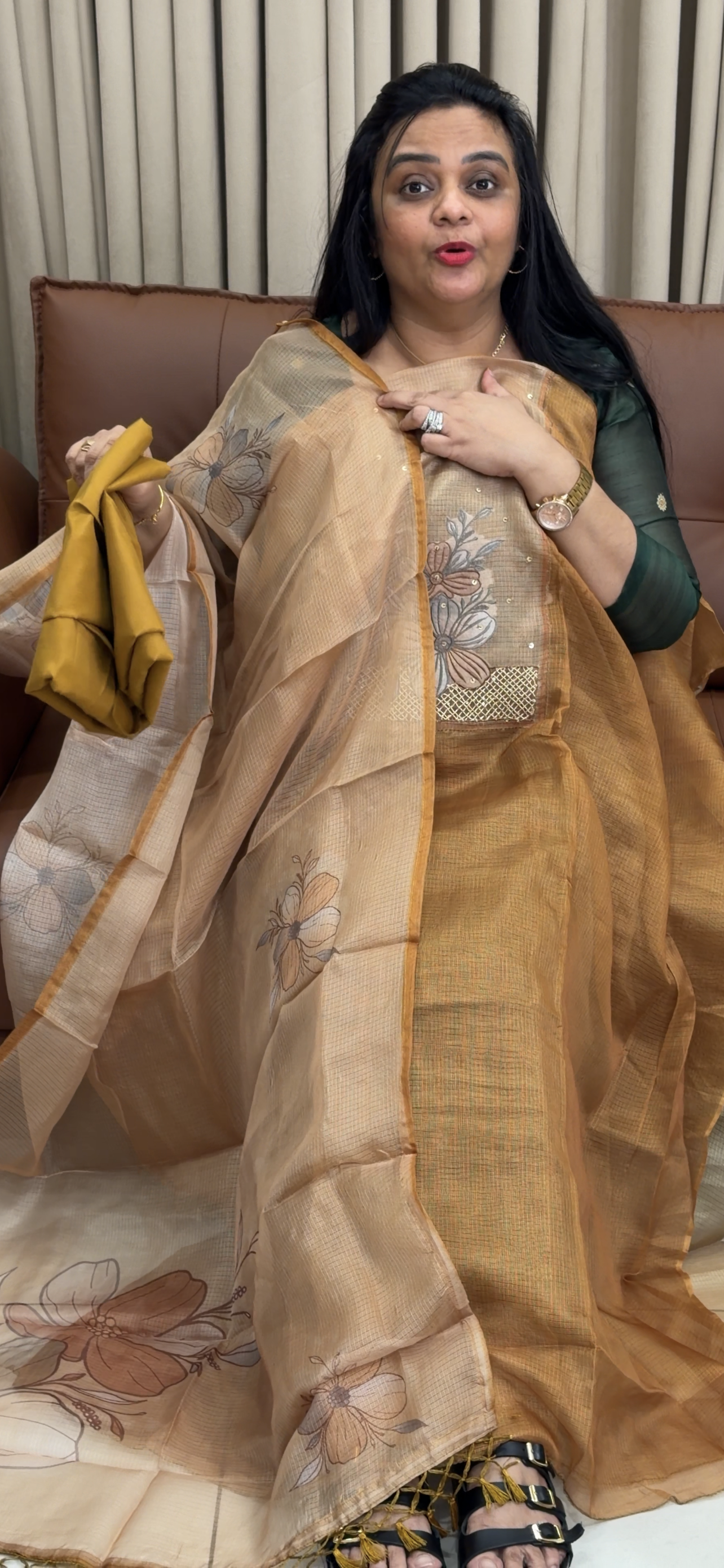SILKY KOTA UNSTITCHED SALWAR SUITS - IHA 34812