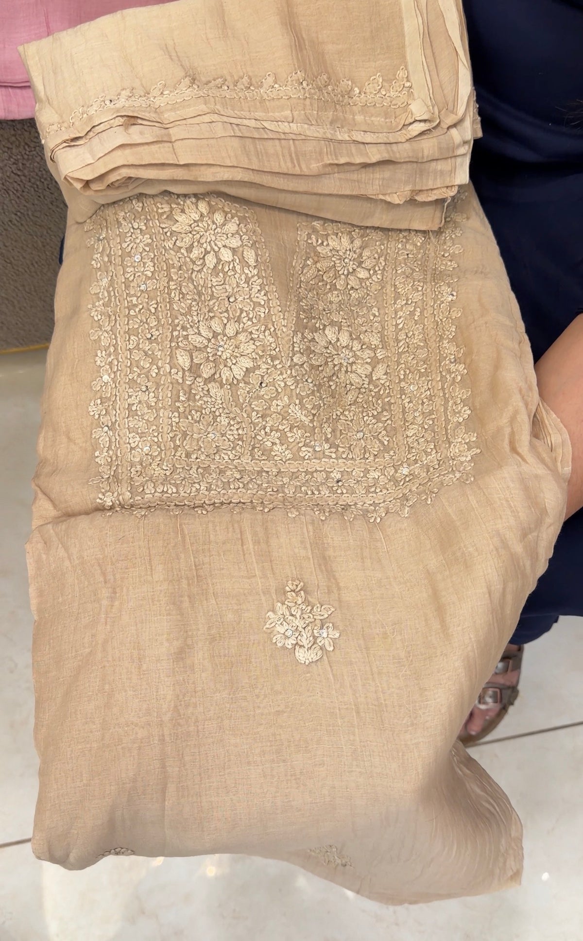 CHIKANKARI UNSTITCHED SALWAR SUIST - IHA 35864