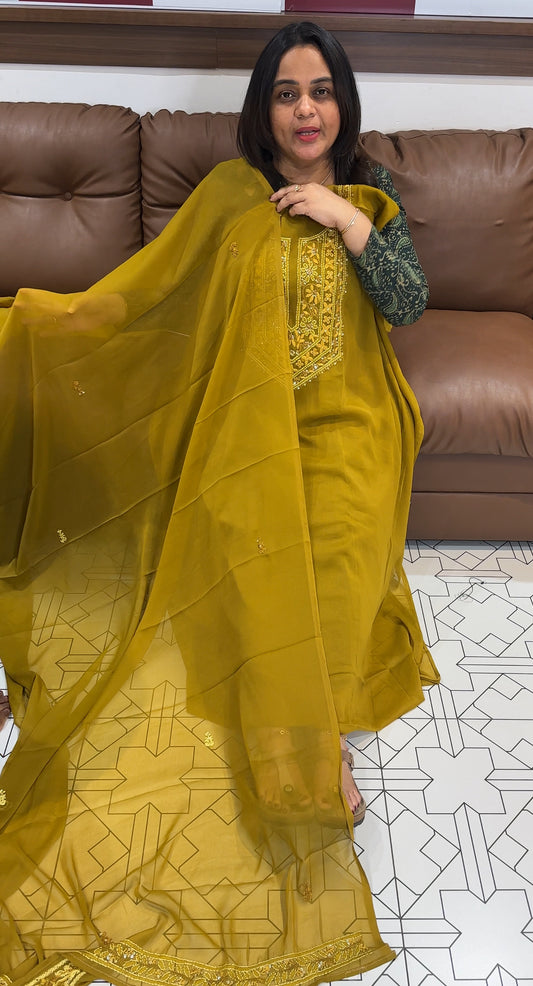 SEMI SILK UNSTITCHED ALWAR SUITS - 27308
