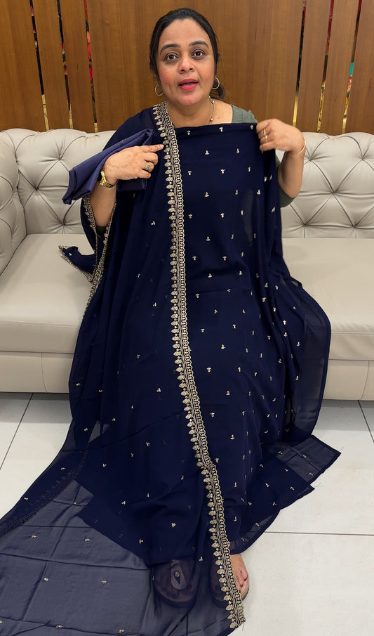 FAUX GEORGETTE UNSTITCHED SALWAR SUITS - IHA 27628