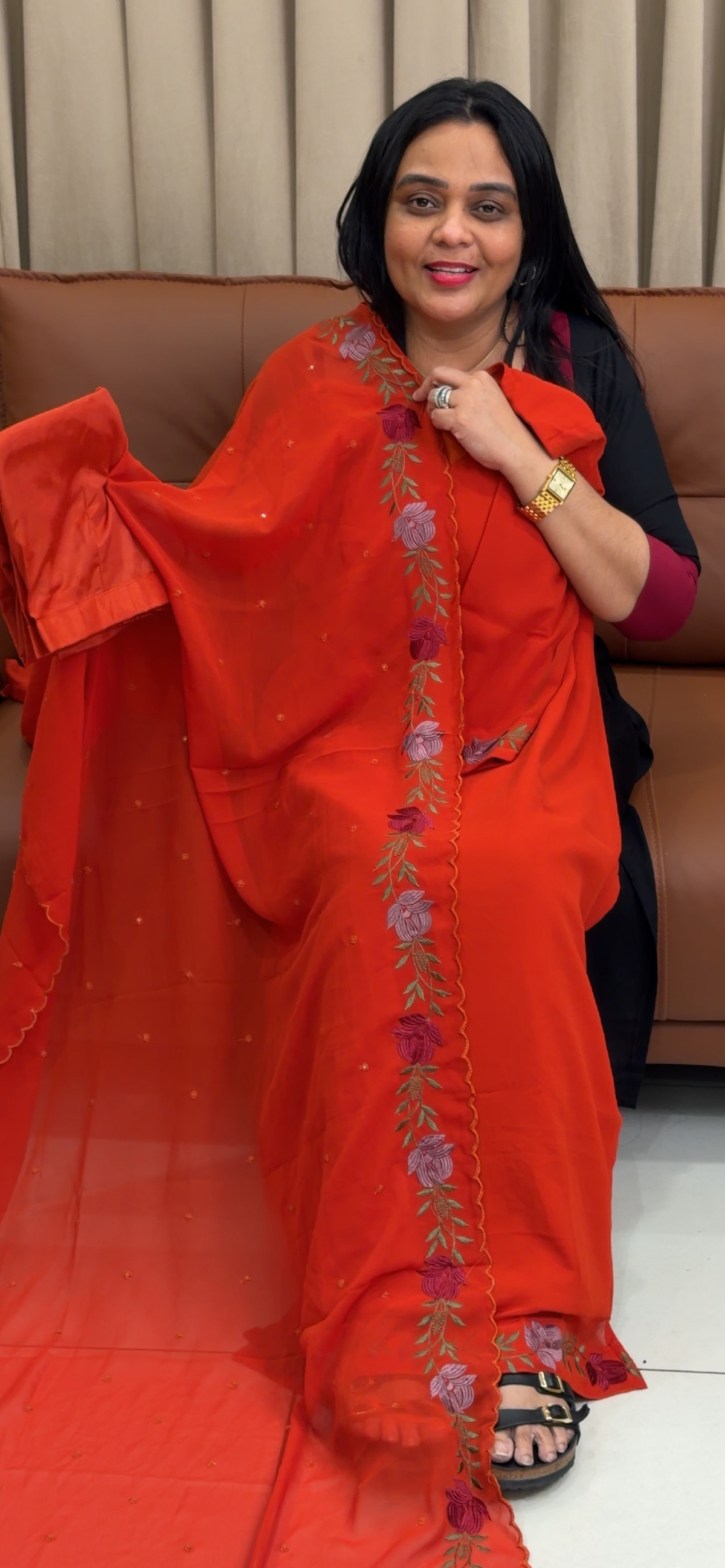 GEORGETTE TOP, BOTTOM AND DUPATTA - IHA 35339