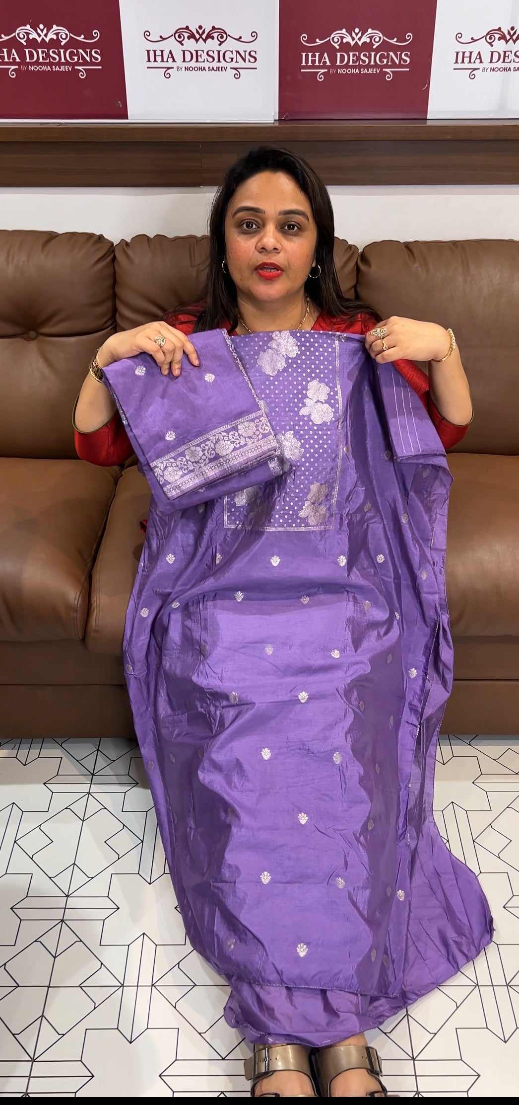 SEMI BANARASI UNSTITCHED SALWAR SUITS- IHA 23497