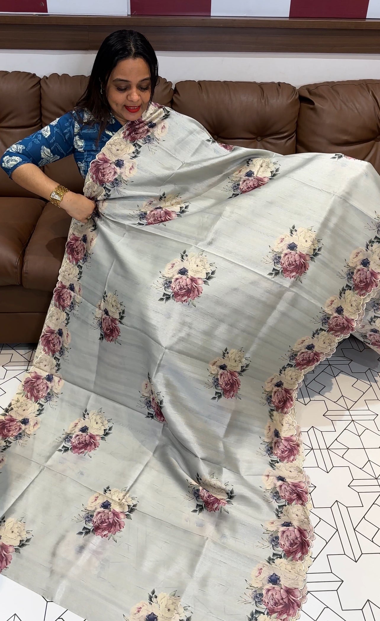 SEMI TUSSER SAREES - IHA 18530