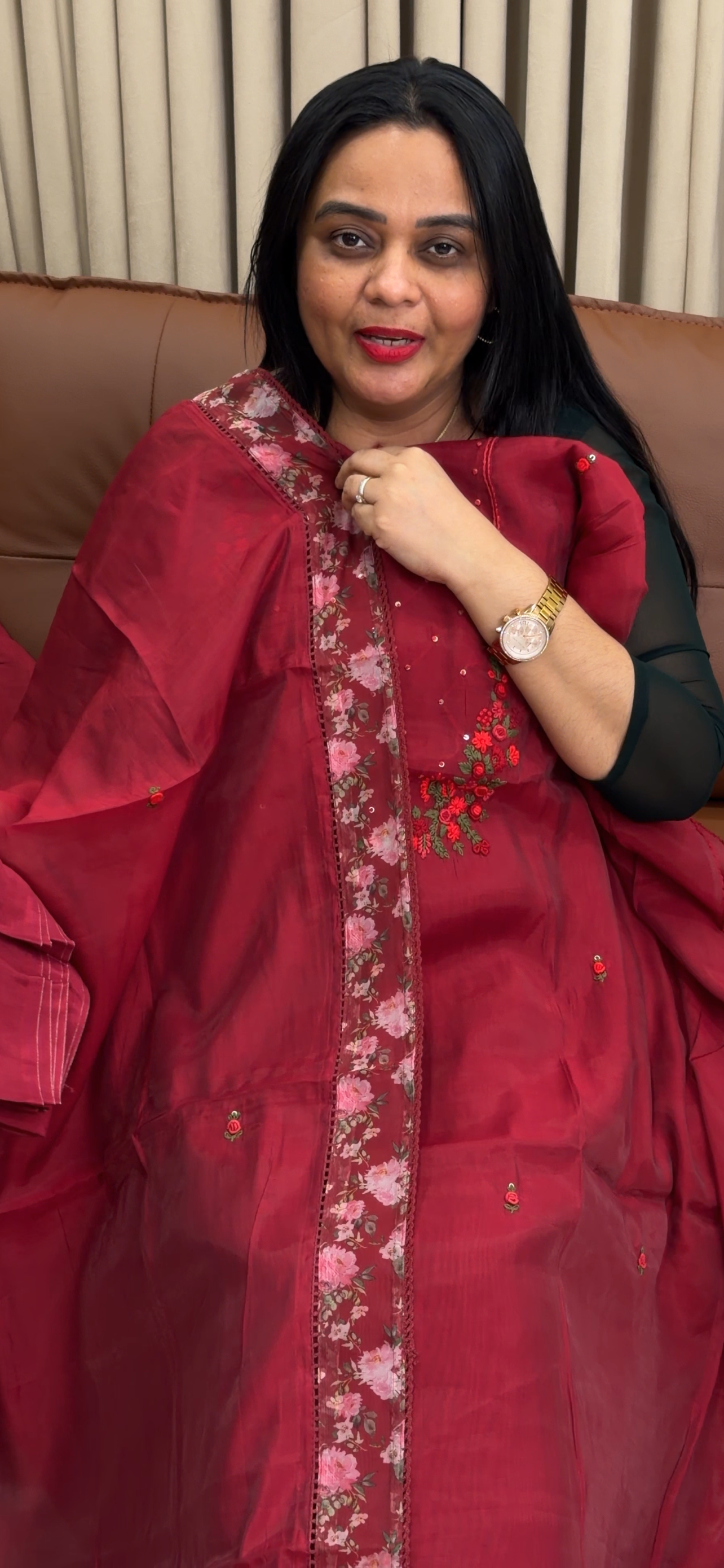 MUL CHANDERI UNSTITCHED SALWAR SUITS - IHA 34716