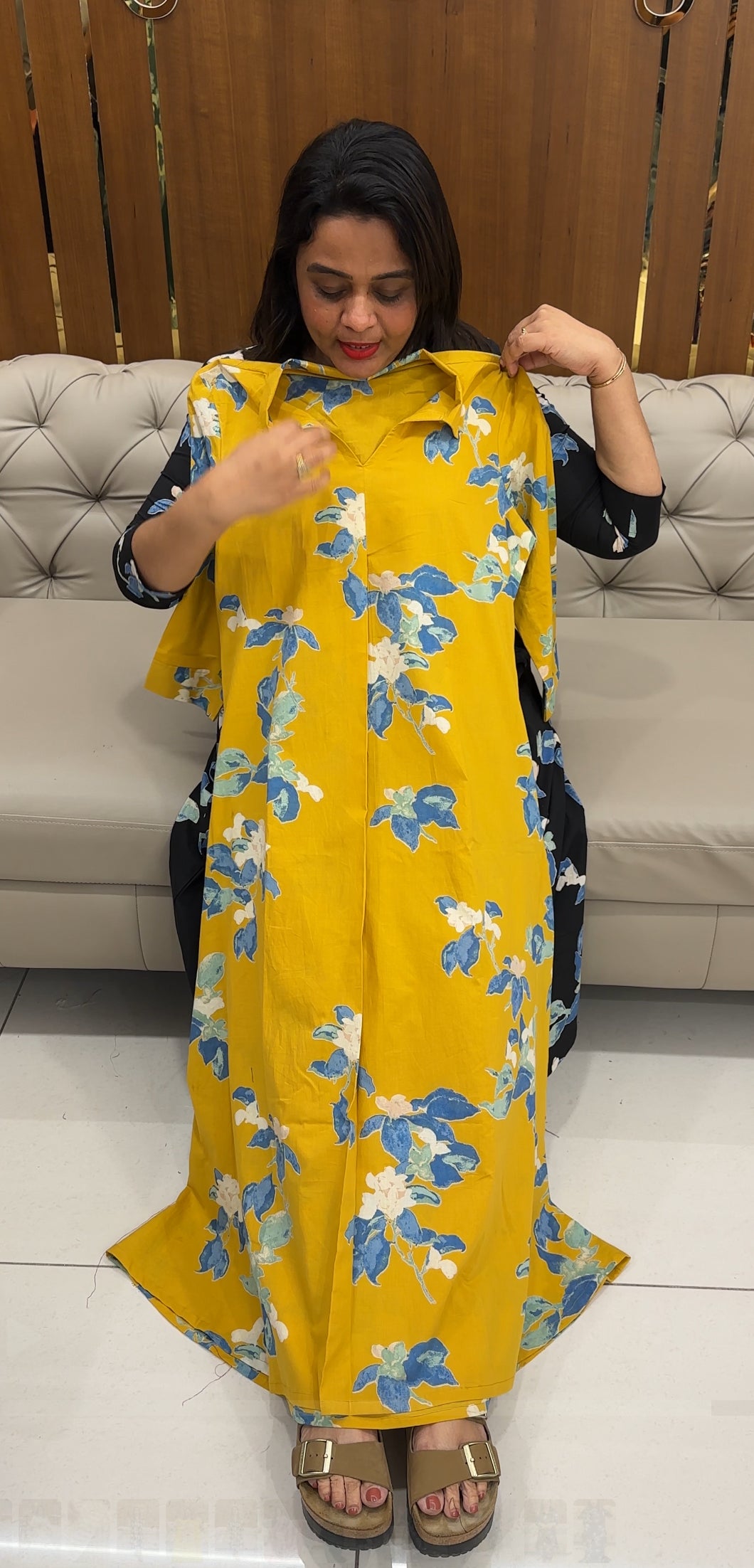 IHA'S IN-HOUSE PRINTED ALINE TOPS - IHA 28360