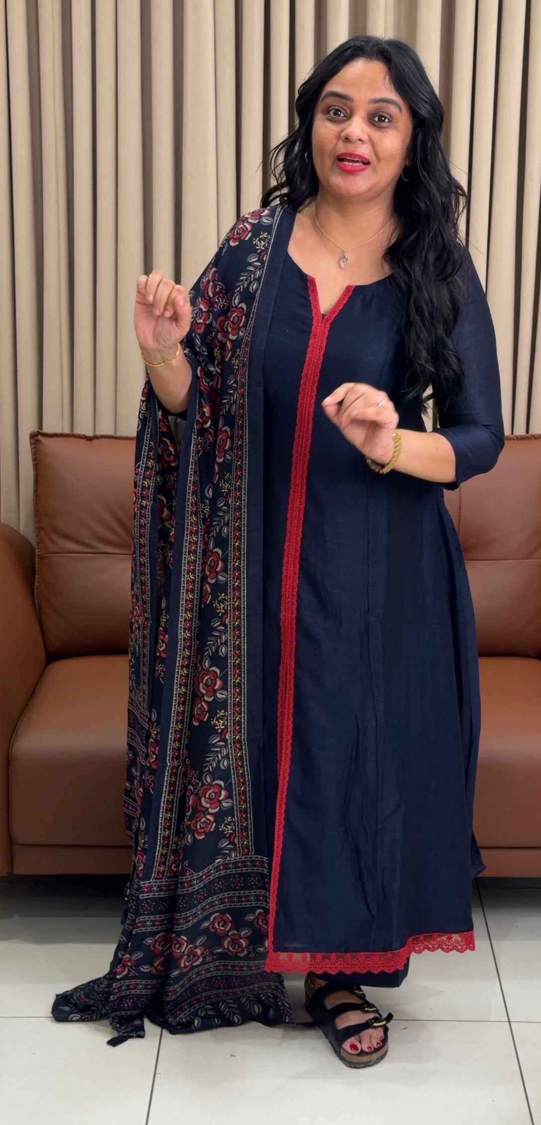 IHA'S IN-HOUSE SEMI RAW SILK TOP,BOTTOM AND DUPATTA - IHA 34432