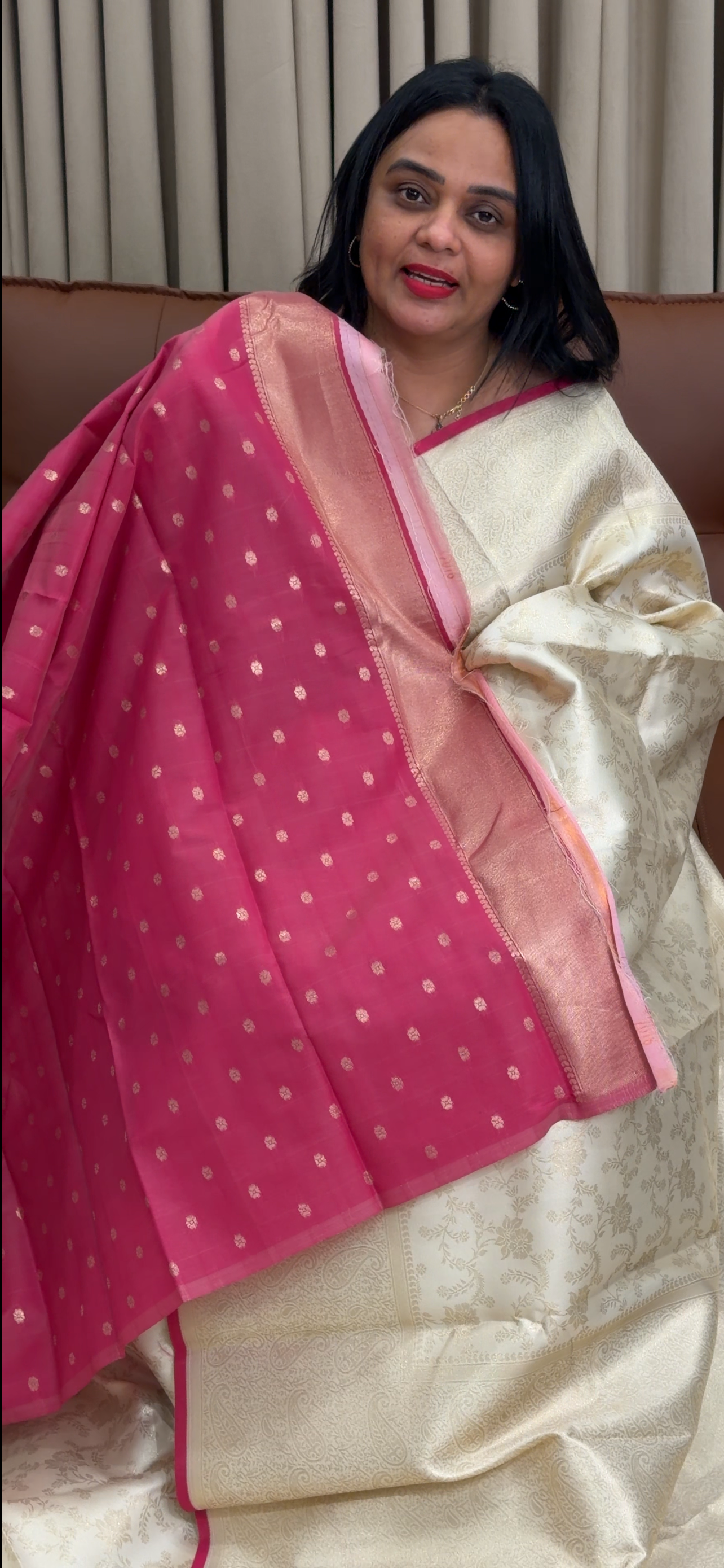 SEMI KANCHIPURAM SAREES - IHA 34422