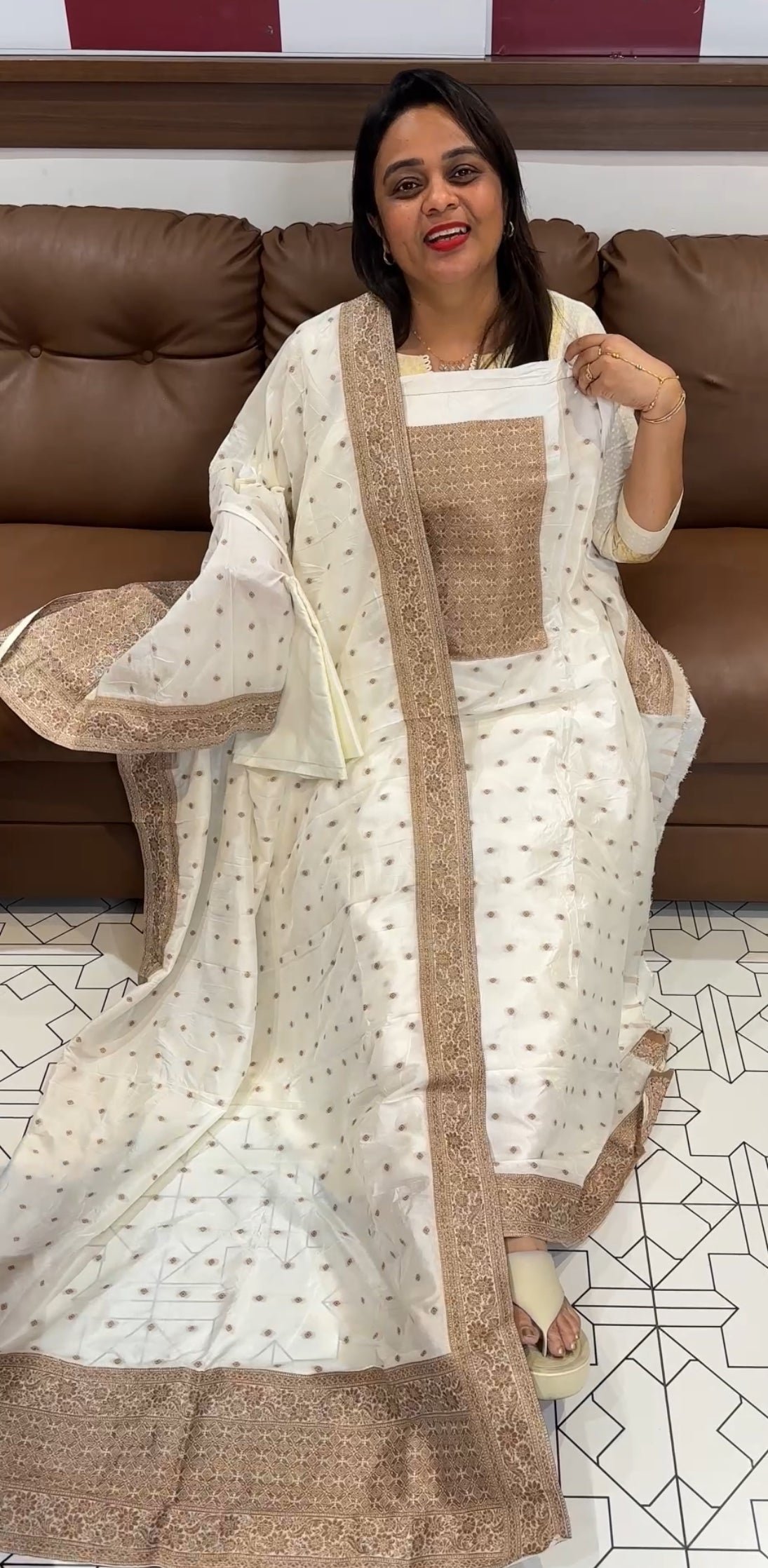 SEMI BANARSI UNSTITCHED SALWAR SUITS - IHA 26163
