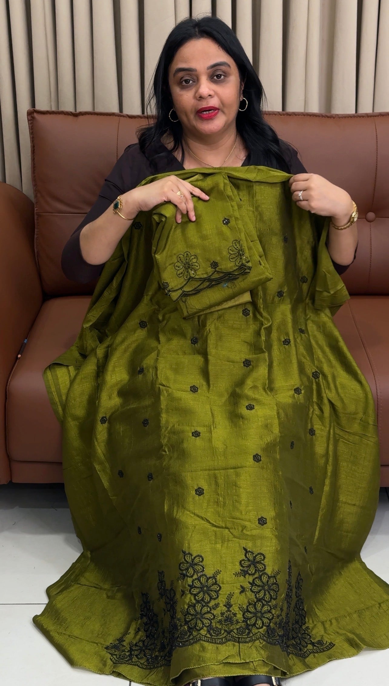 SEMI RAW SILK UNSTITCHED SALWAR SUITS - IHA 34414
