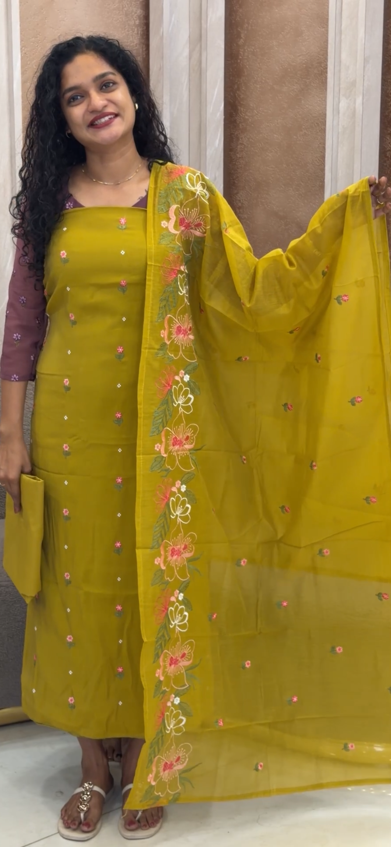 MALAI CHANDERI UNSTITCHED SALWAR SUITS - IHA 33288