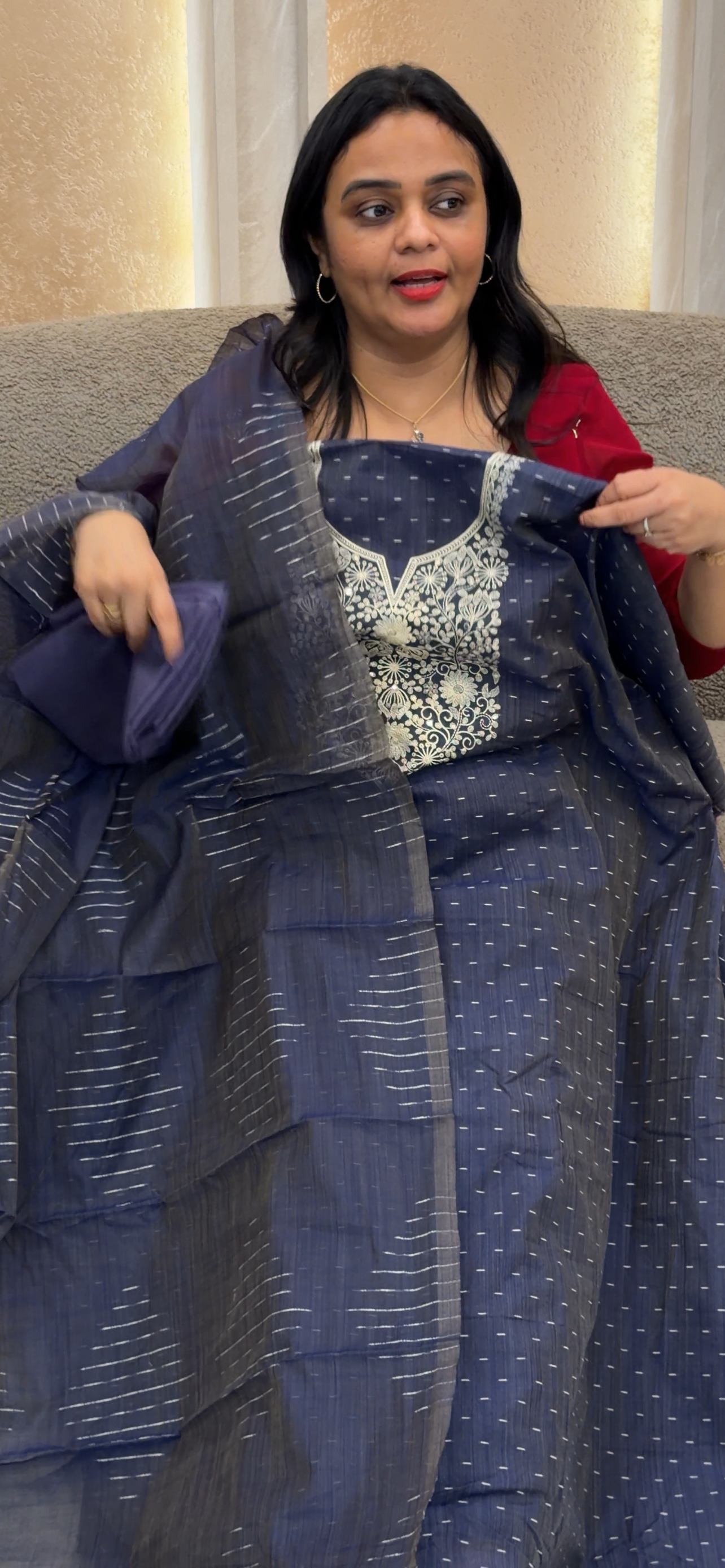 CHANDERI UNSTITCHED SALWAR SUITS - IHA 32940