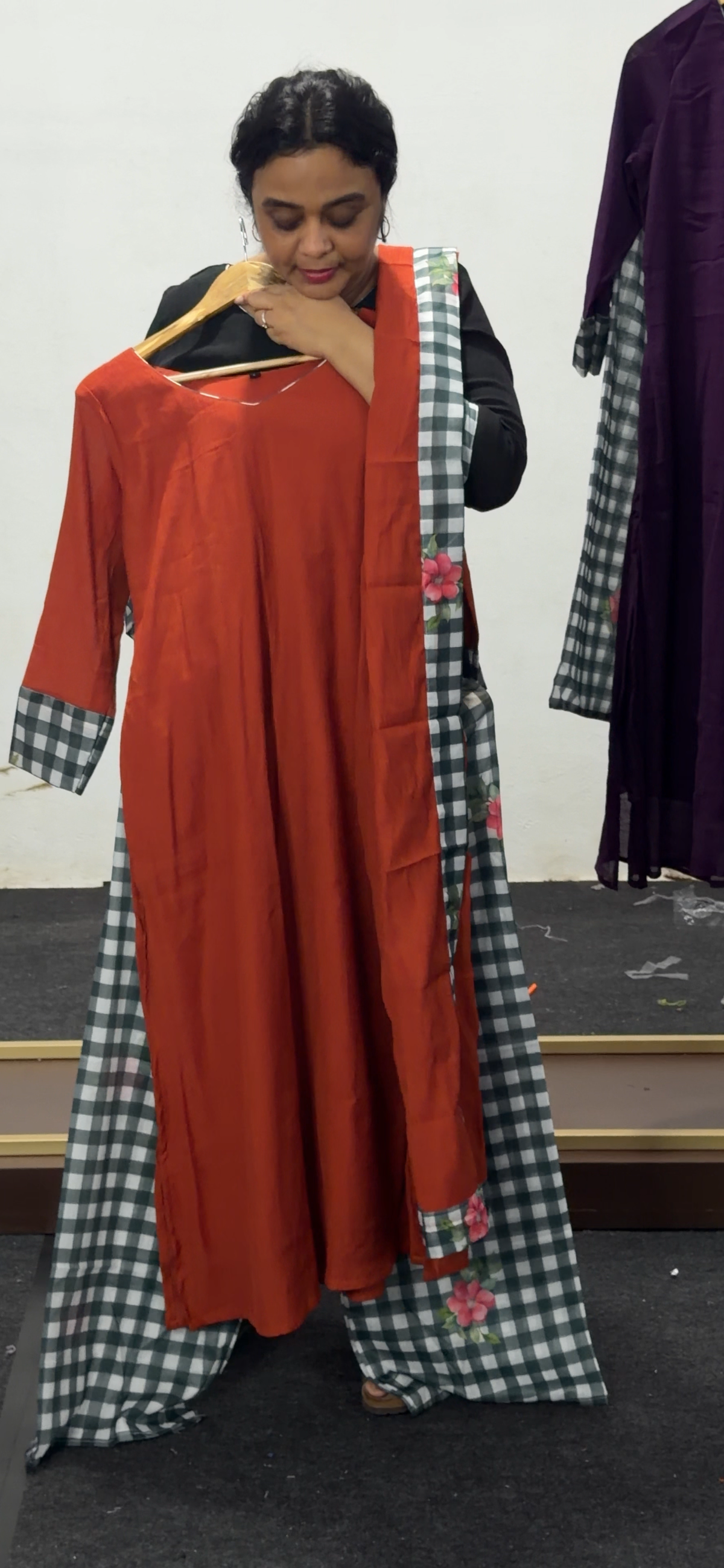 MUL CRUSHED TOP, BOTTOM AND DUPATTA - IHA 36051