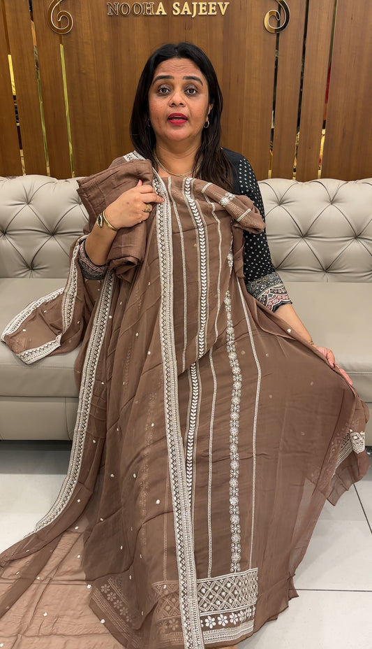 VISCOSE GEORGETTE UNSTITCHED SALWAR SUITS - IHA 25976