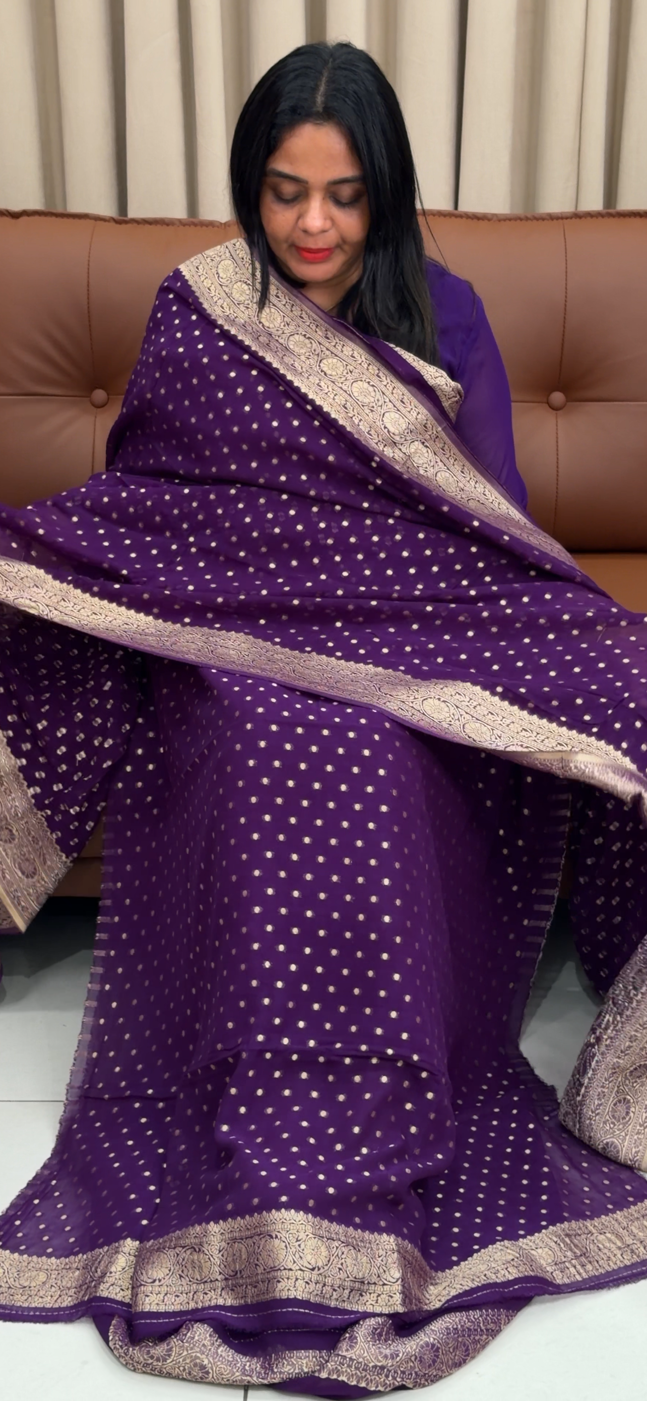 VISCOSE GEORGETTE UNSTITCHED SALWRA SUITS - IHA 33675