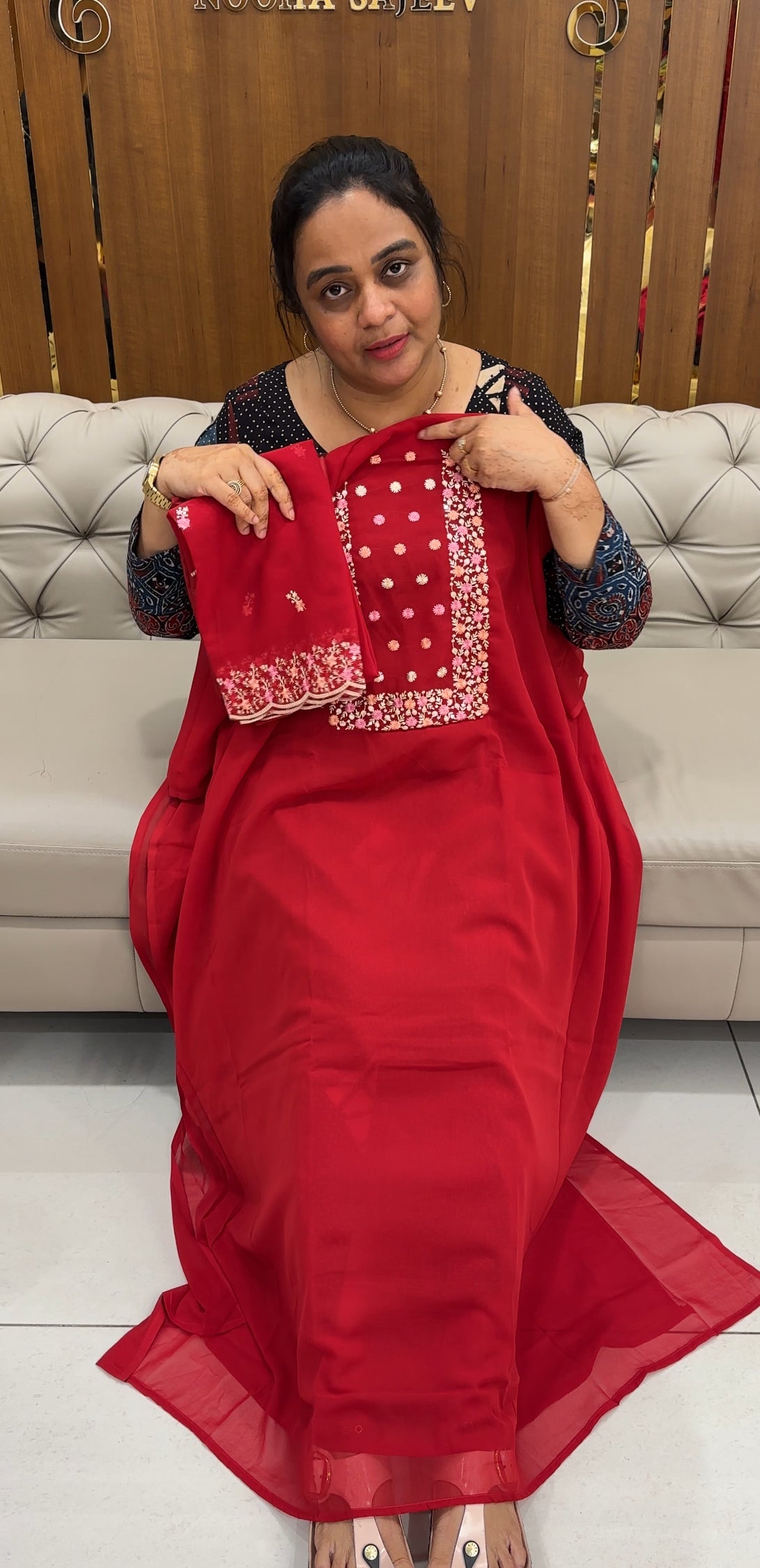 FAUX GEORGETTE UNSTITCHED SALWAR SUITS - IHA 27622