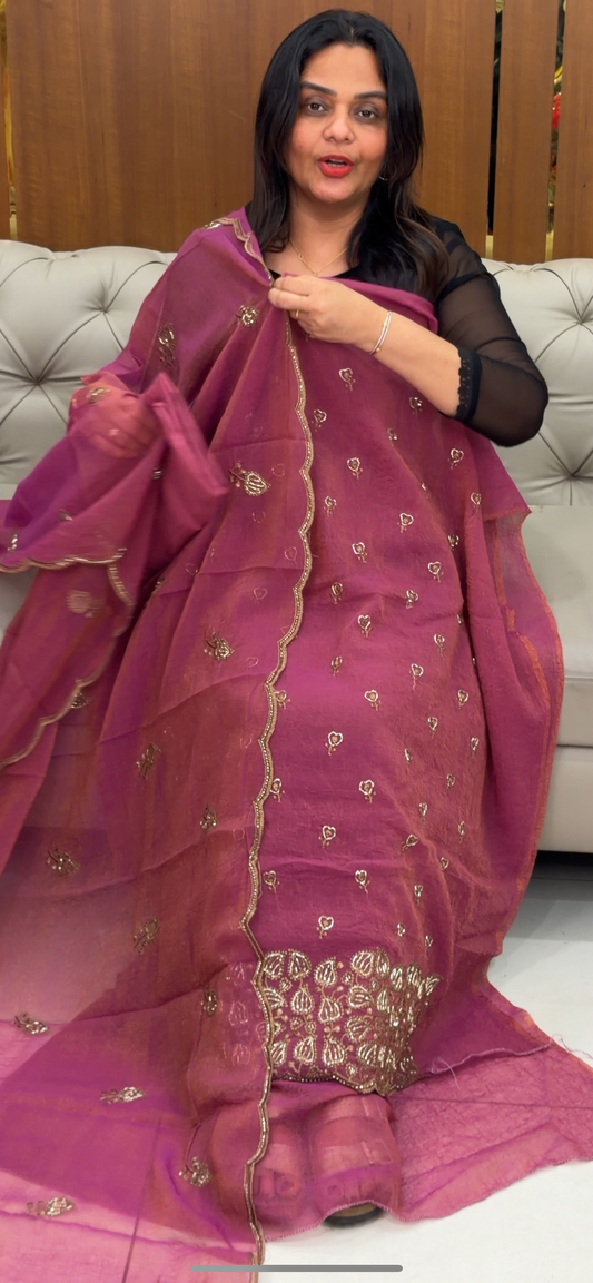 FORWAD CRUSHED SILK UNSTITCHED SALWAR SUITS - IHA 30633