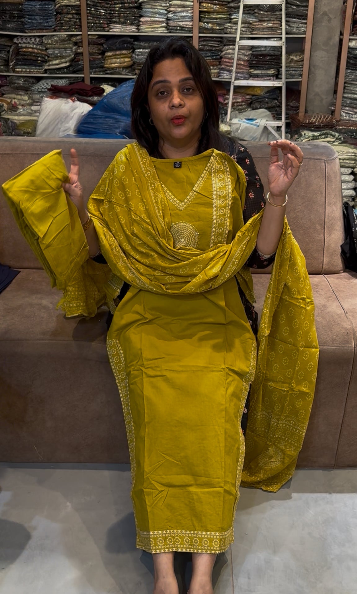 COTTON TOP, BOTTOM AND DUPATTA - IHA 25259