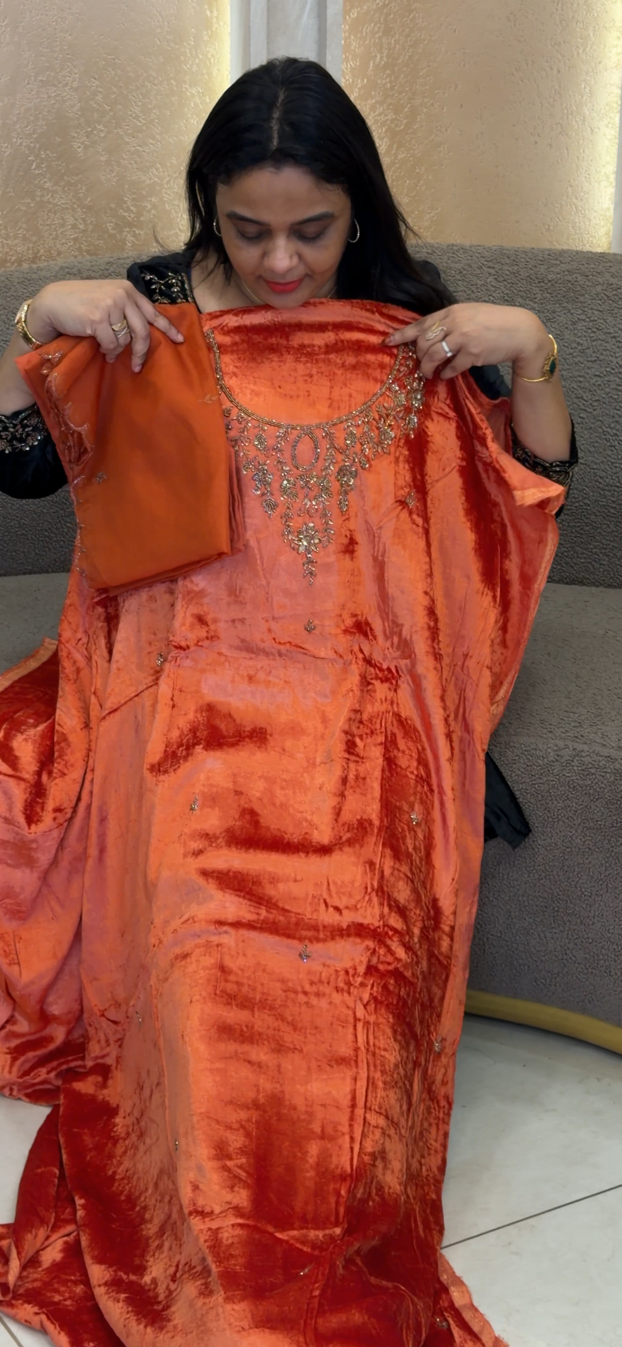 VISCOSE VELVET UNSTITCHED SALWAR SUITS - IHA 33353