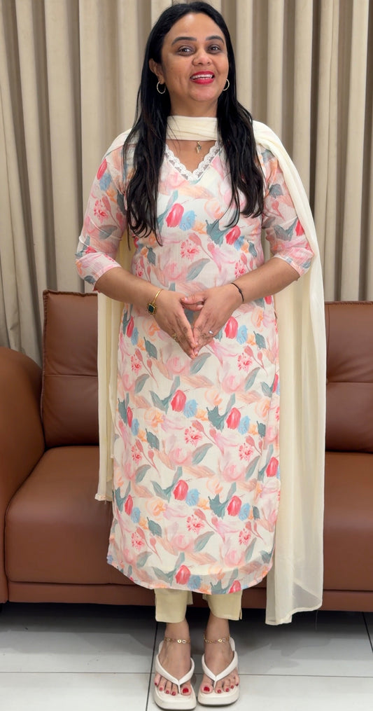 MUL CRUSHED UNSTITCHED SALWAR SUITS - IHA 34217