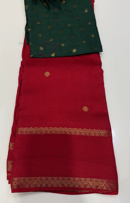 SEMI BANARASI SAREE - IHA 17945