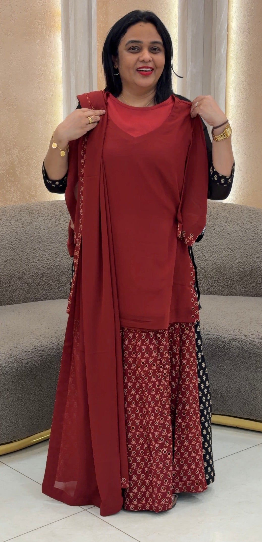 IHA'S IN-HOUSE SHORT TOP BOTTOM AND DUPATTA - IHA 35924