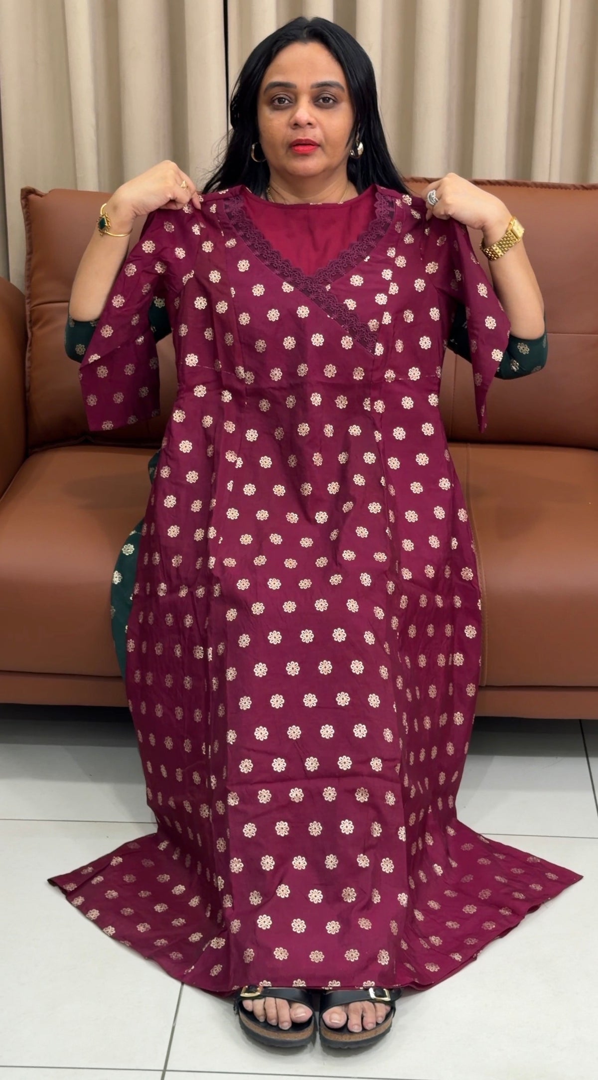 IHA'S IN-HOUSE BANARASI ALINE TOPS - IHA 35345